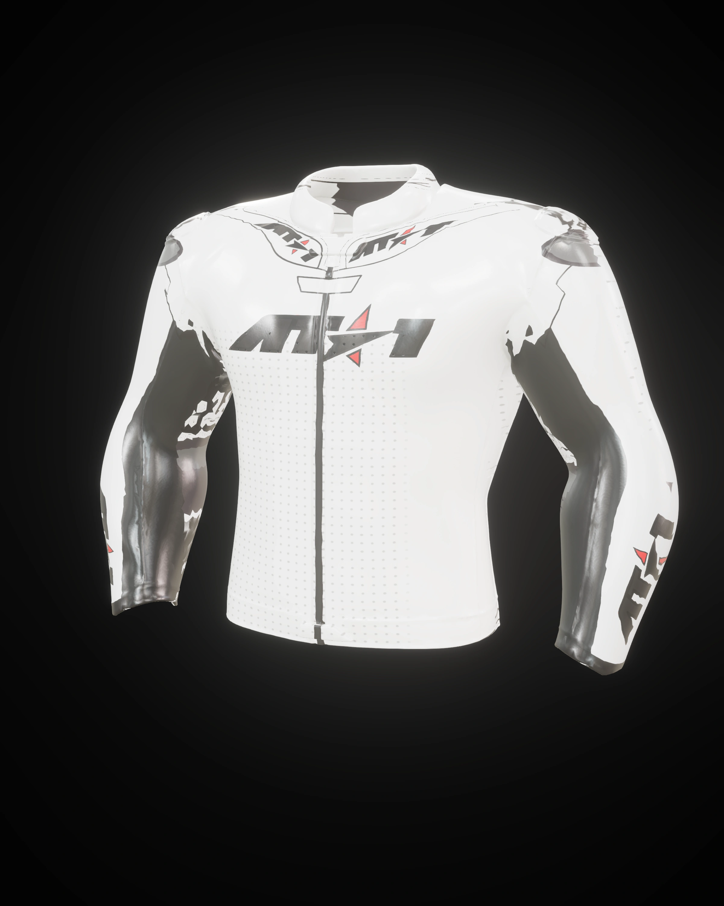 Arctic White Jacket — Chest detail