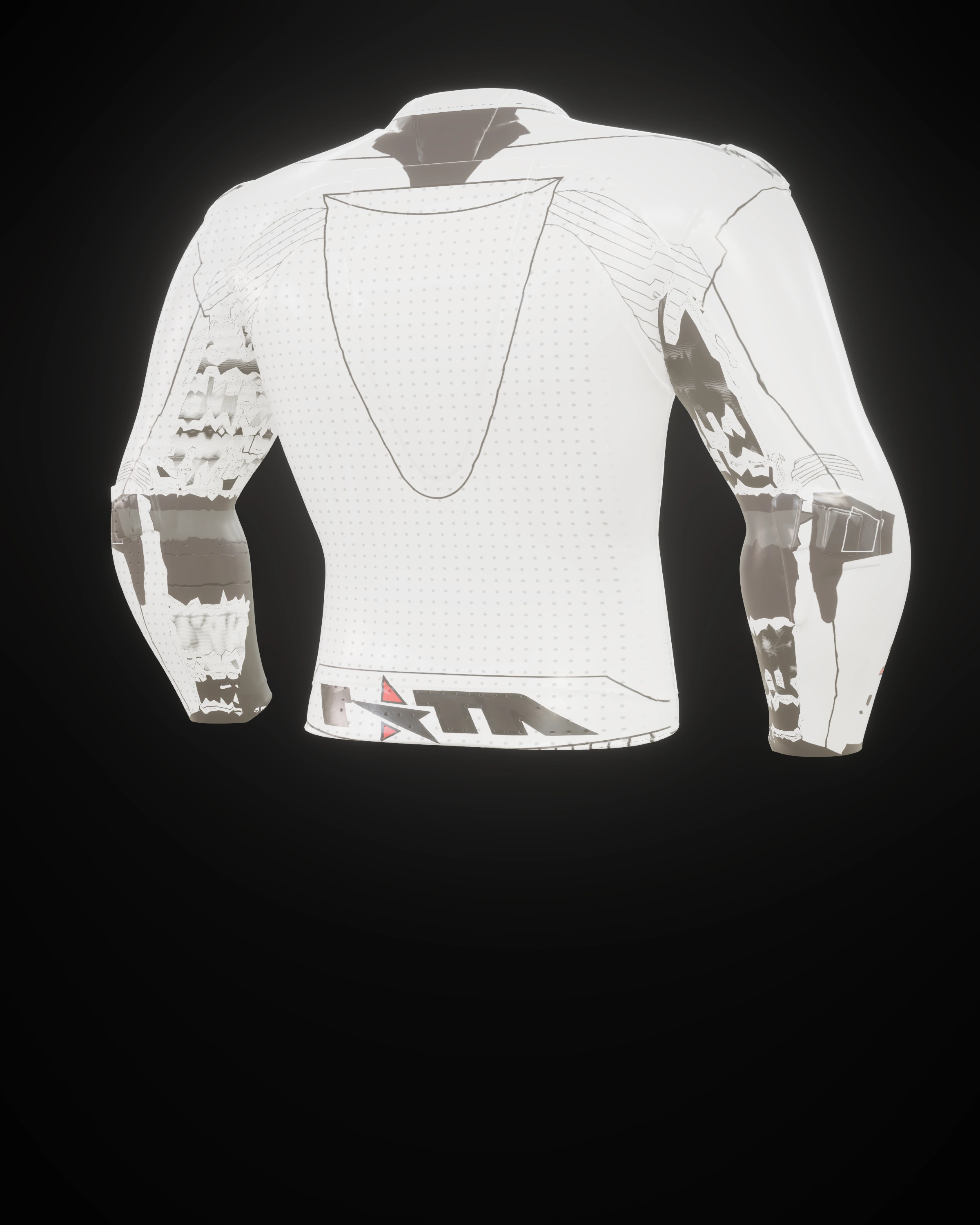 Arctic White Jacket — Shoulder detail