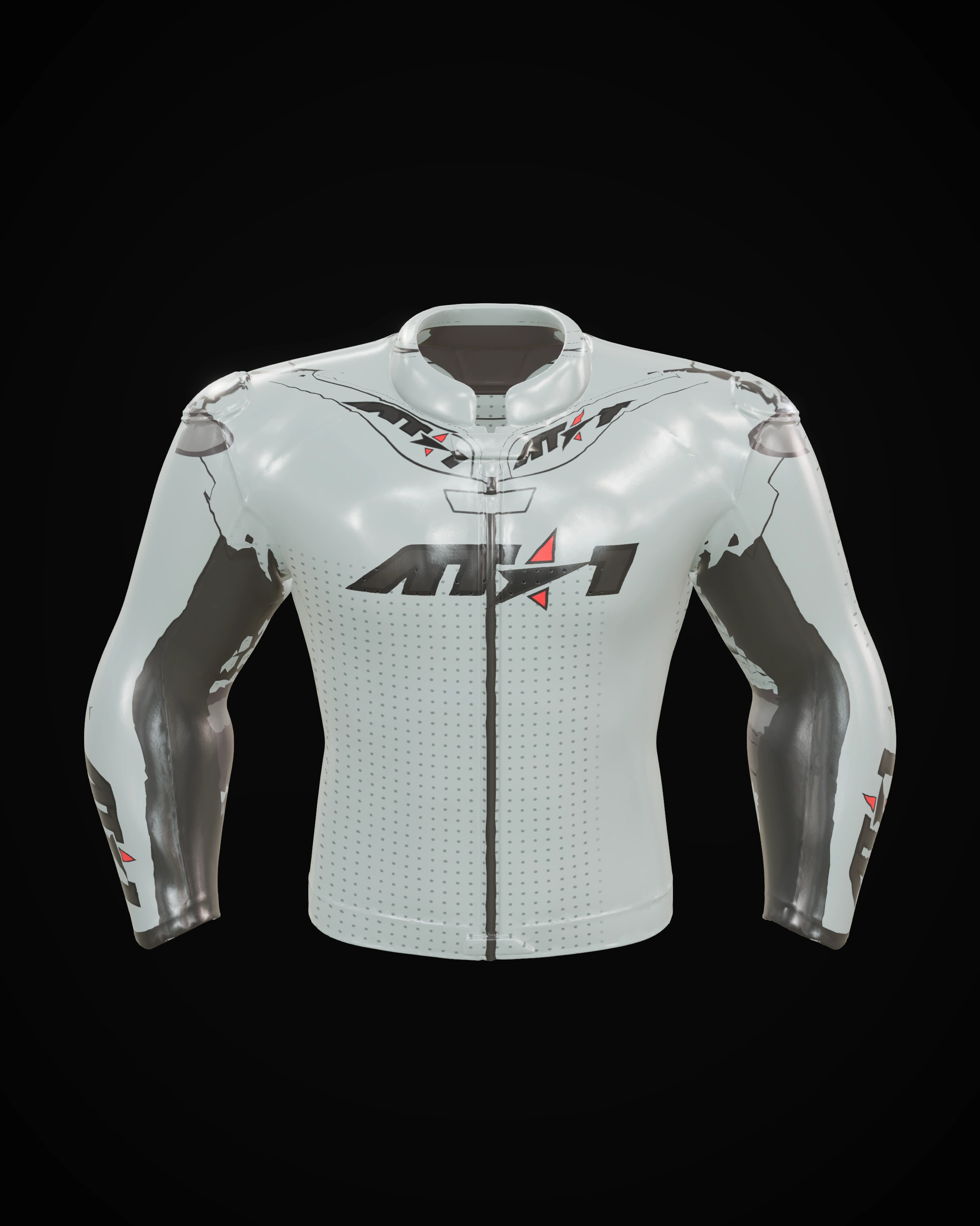 Gunmetal Jacket — Collar & zip detail