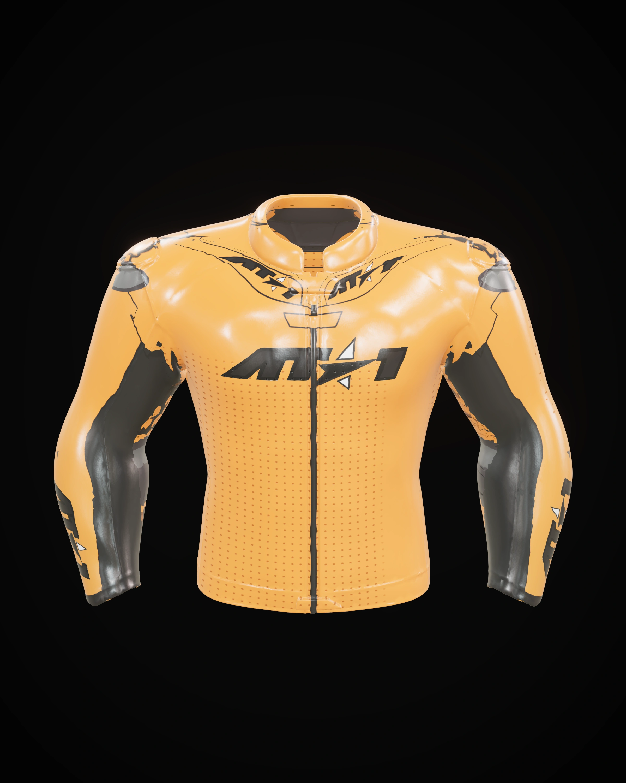 Inferno Orange Jacket — Collar & zip detail