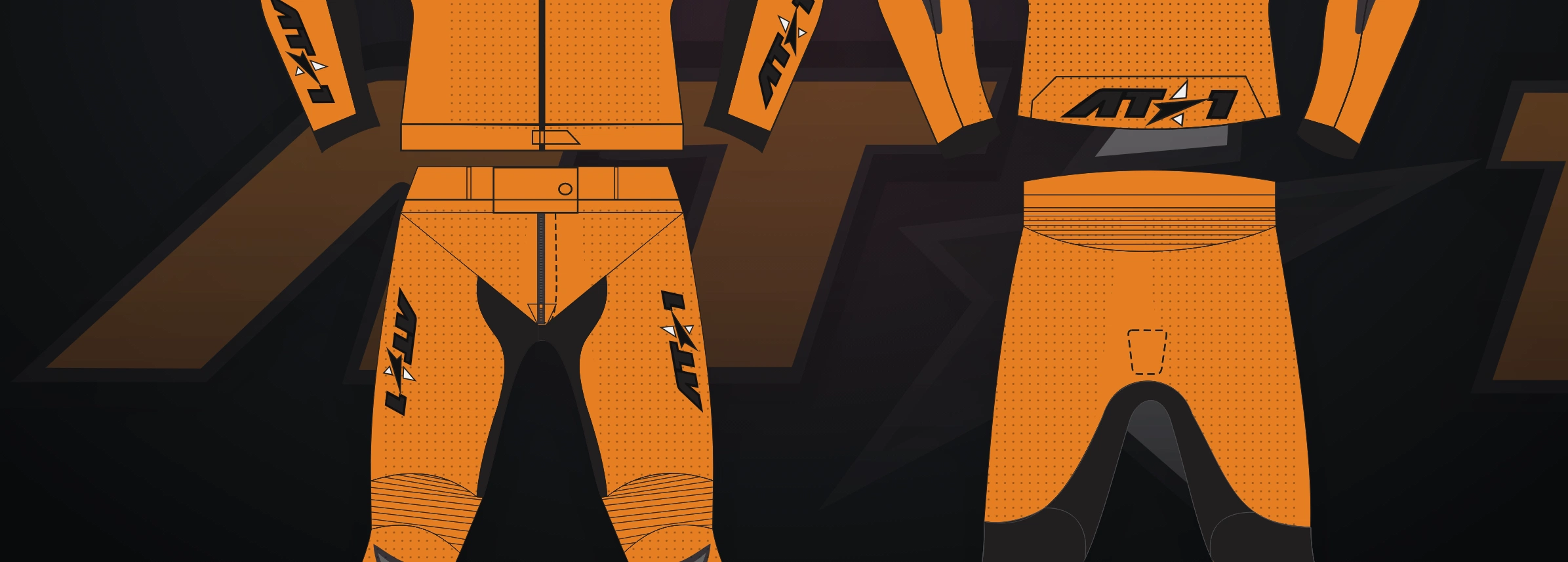 Inferno Orange Jacket — Technical flat