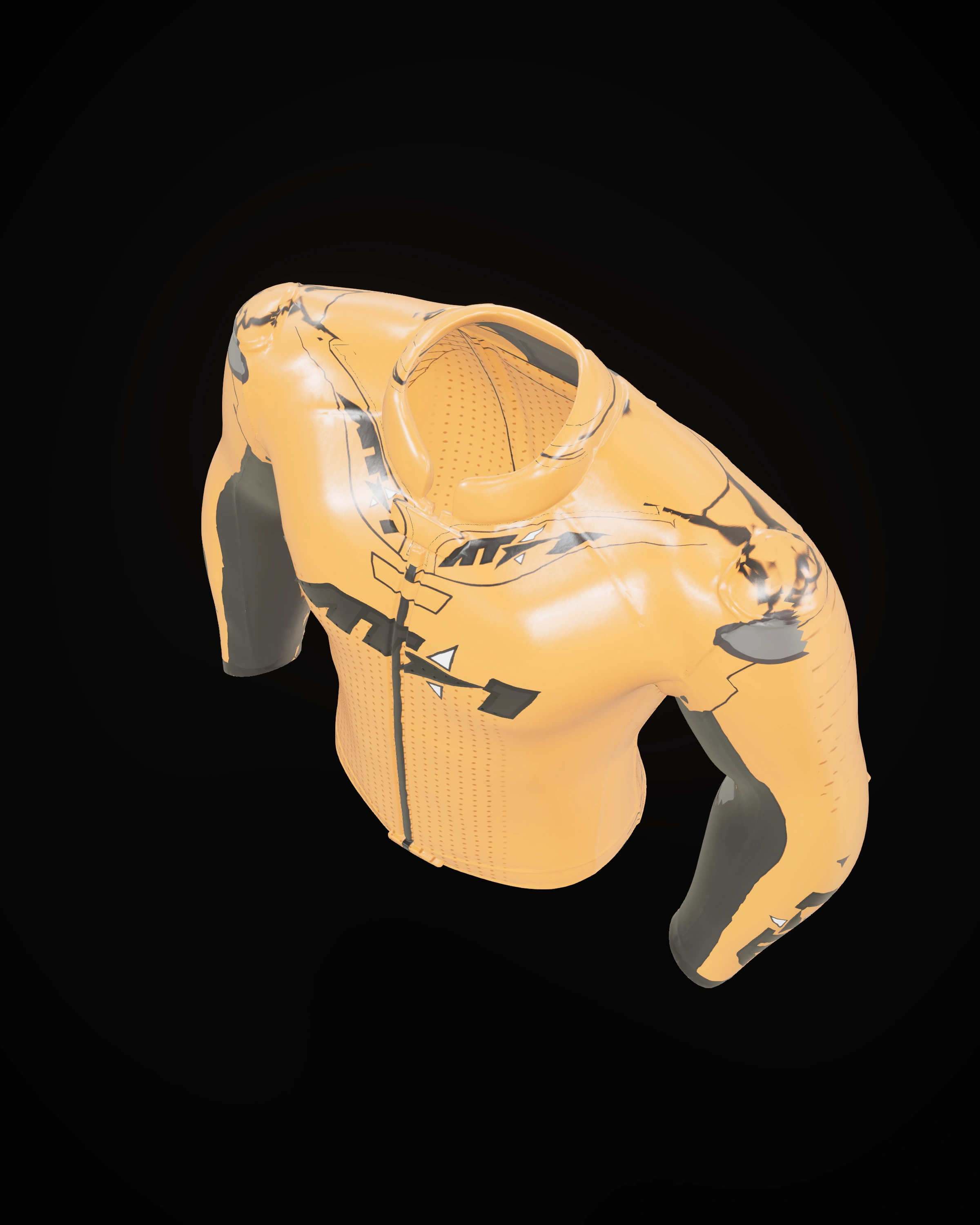 Inferno Orange Jacket — Studio · high angle