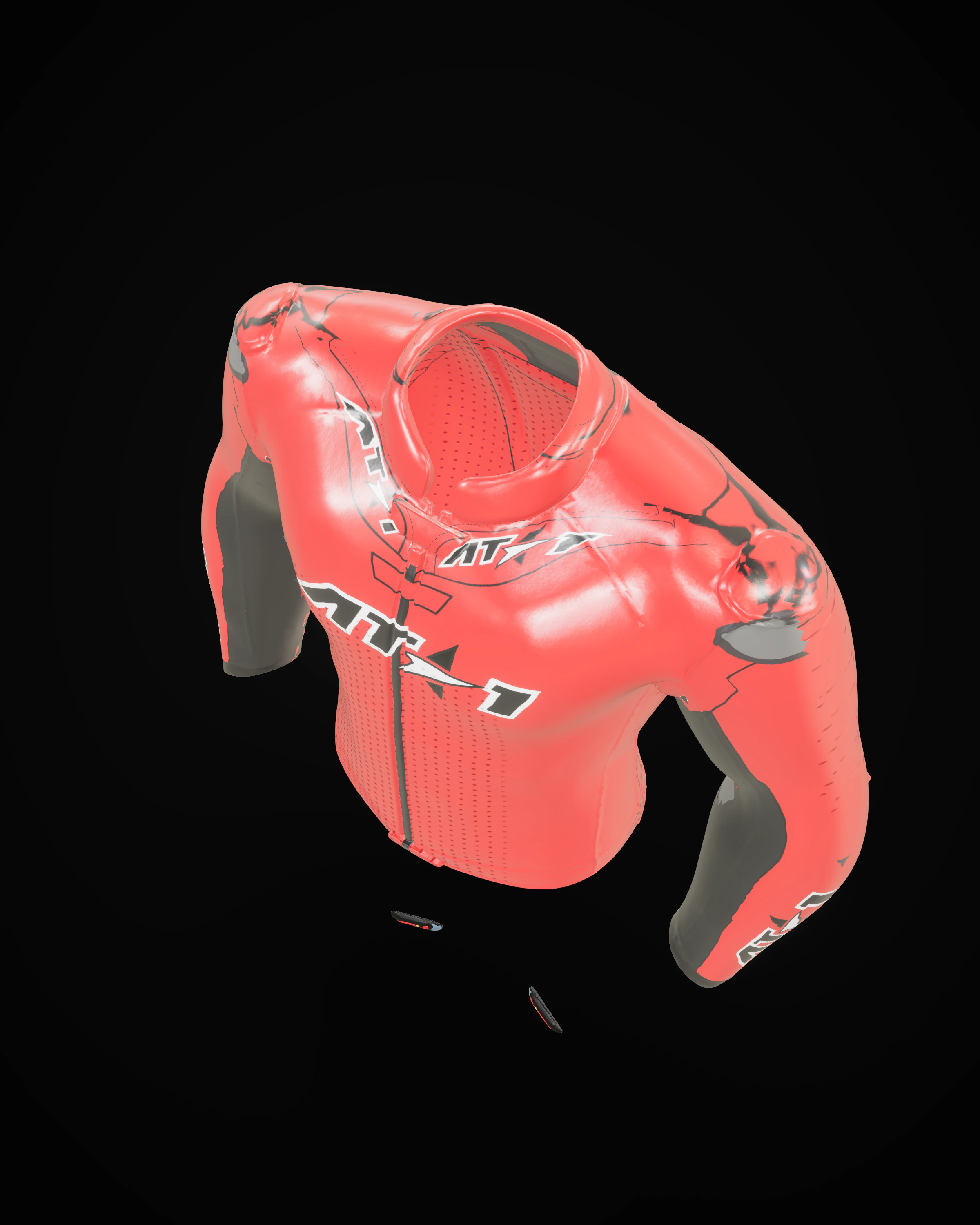 Trinidad Red Jacket — Chest detail