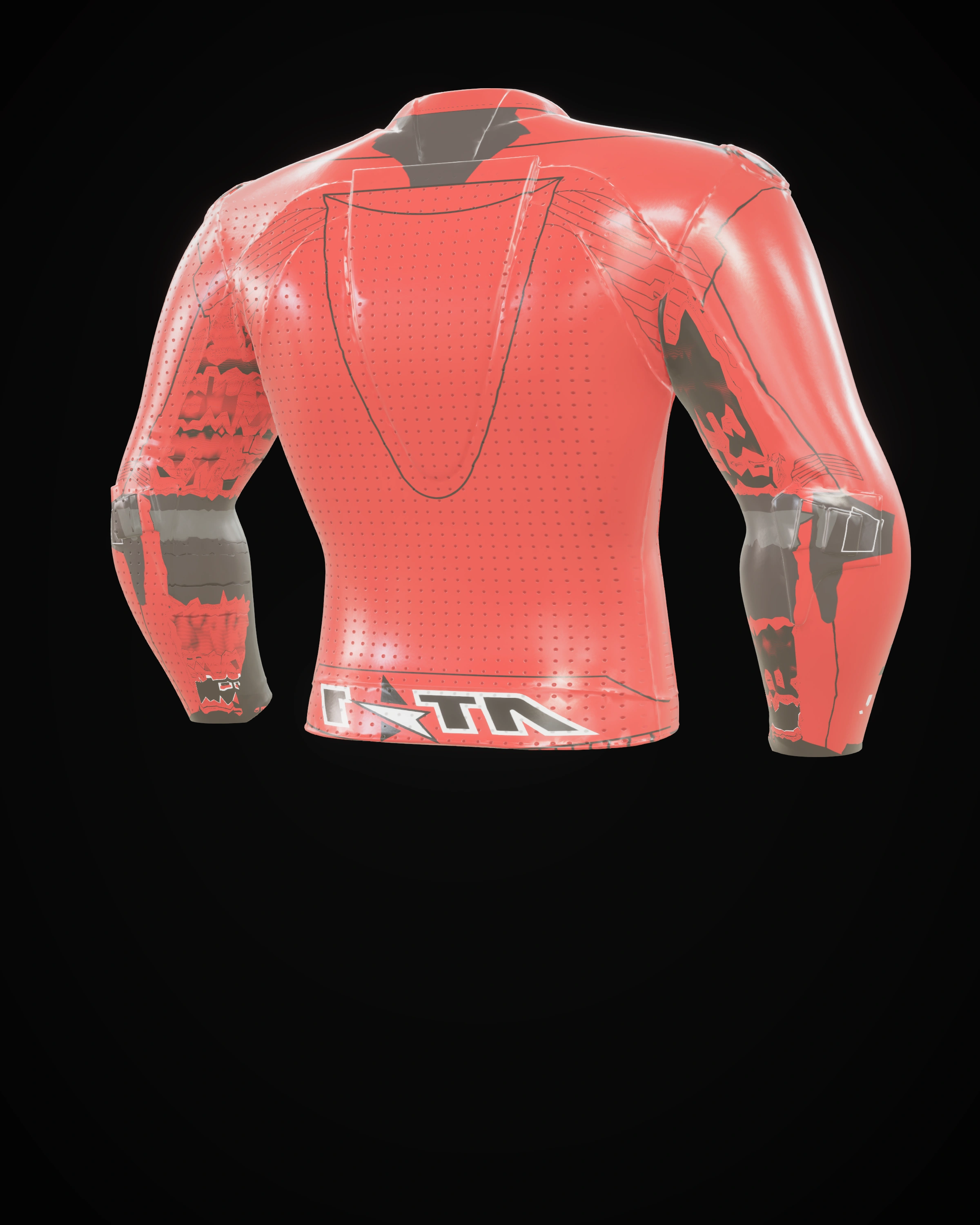 Trinidad Red Jacket — Shoulder detail