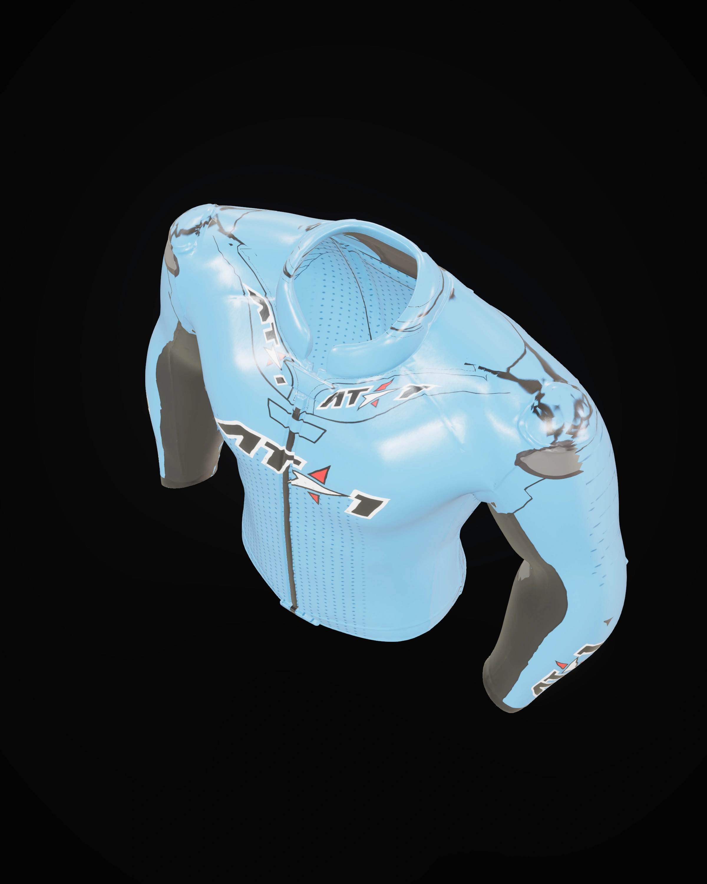 Velocity Blue Jacket — Studio · high angle
