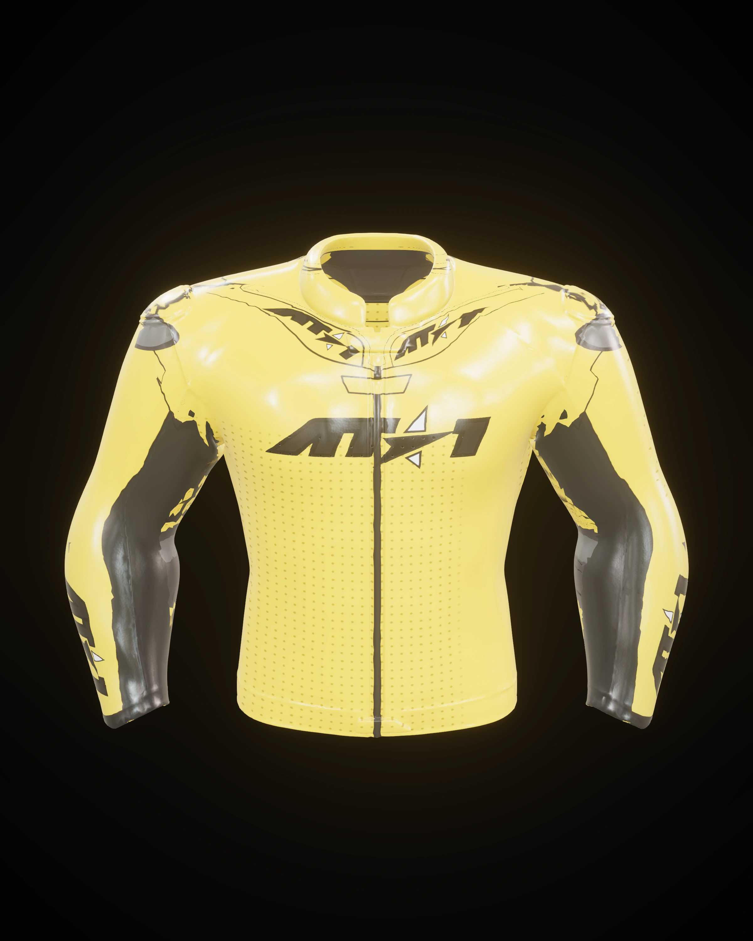 Velocity Yellow Jacket — Collar & zip detail