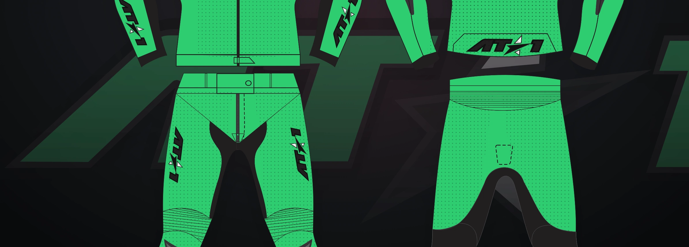 Venom Green Jacket — Technical flat
