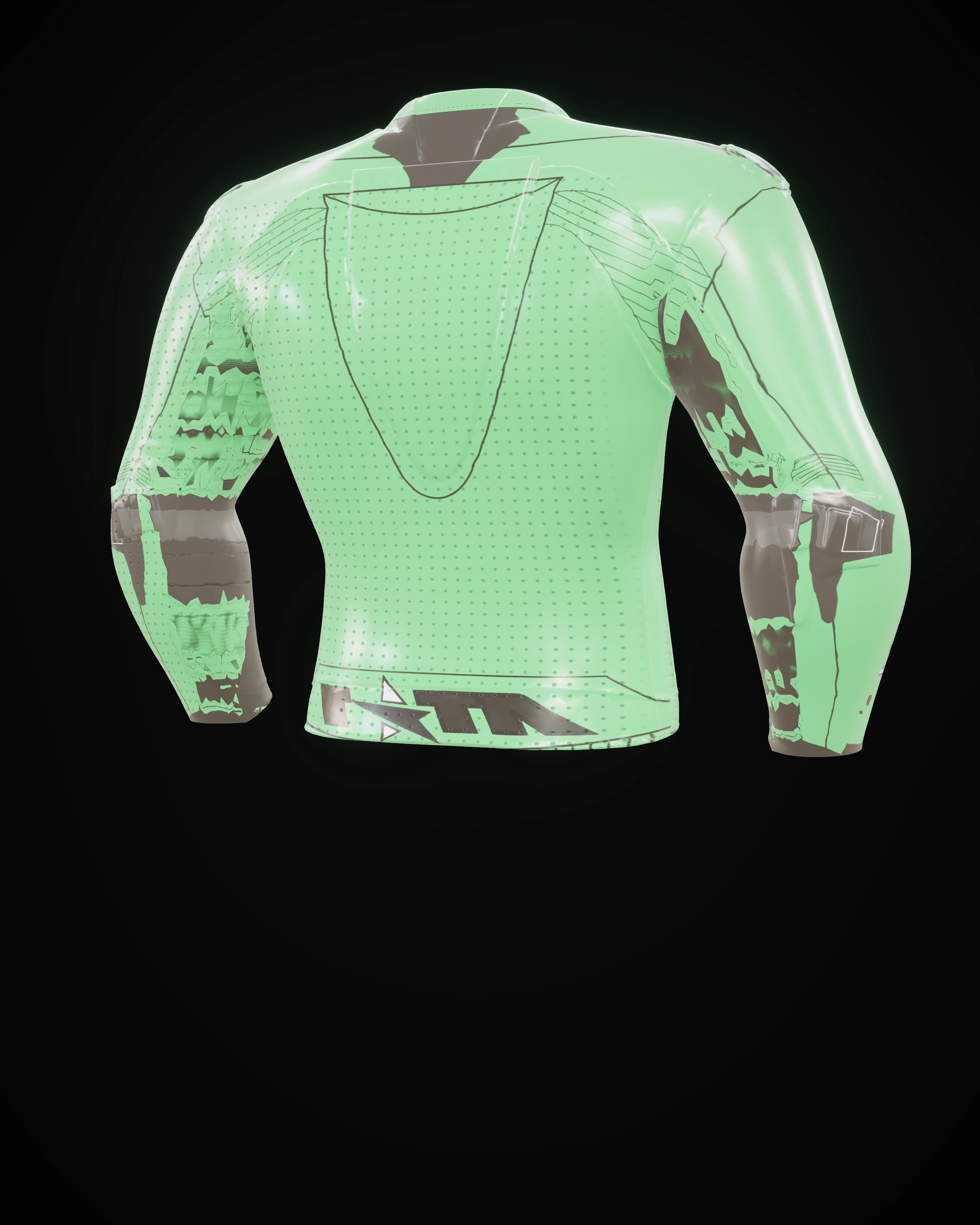 Venom Green Jacket — Shoulder detail