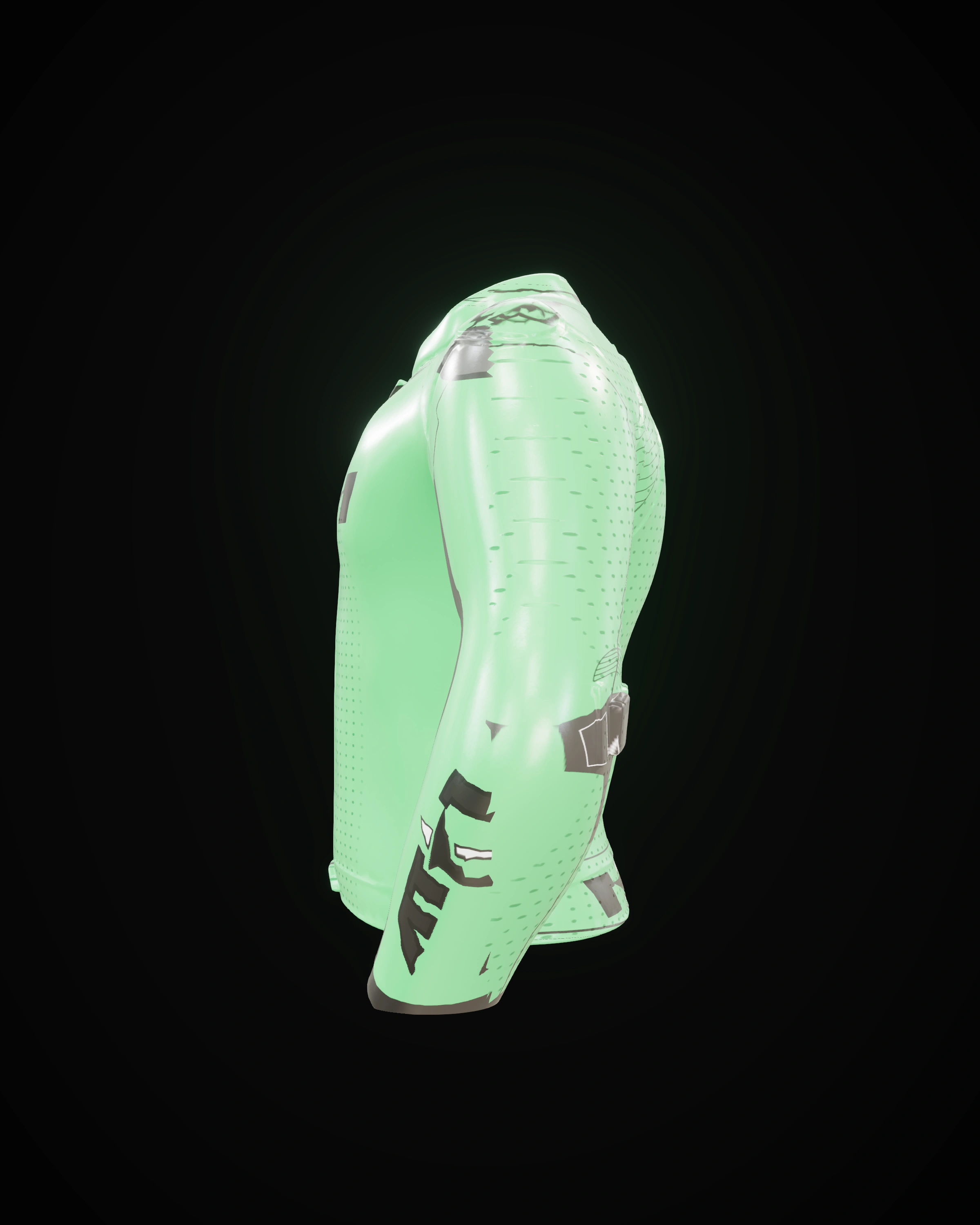 Venom Green Jacket — Studio · high angle