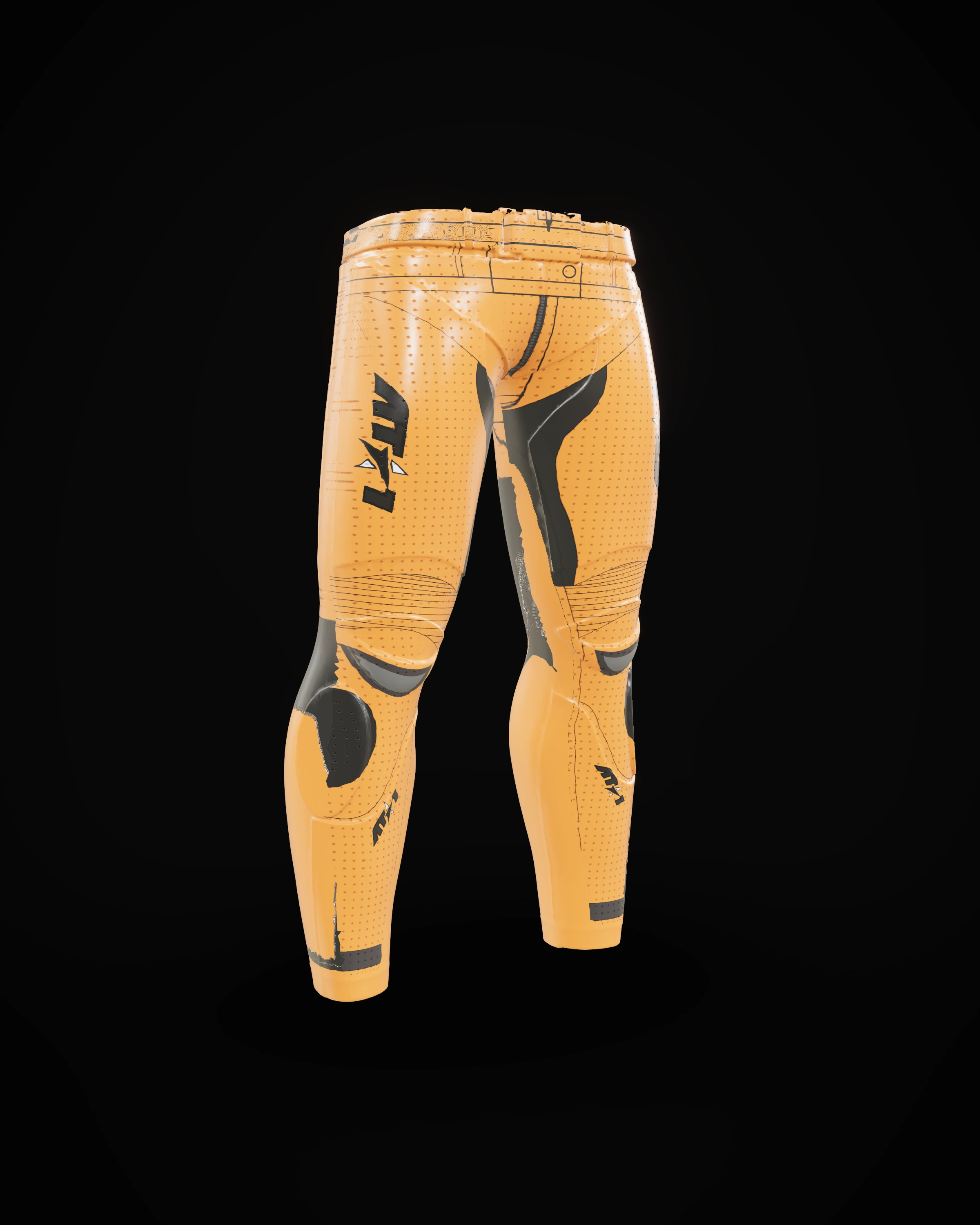 Inferno Orange Pants — Studio · front three-quarter (left)