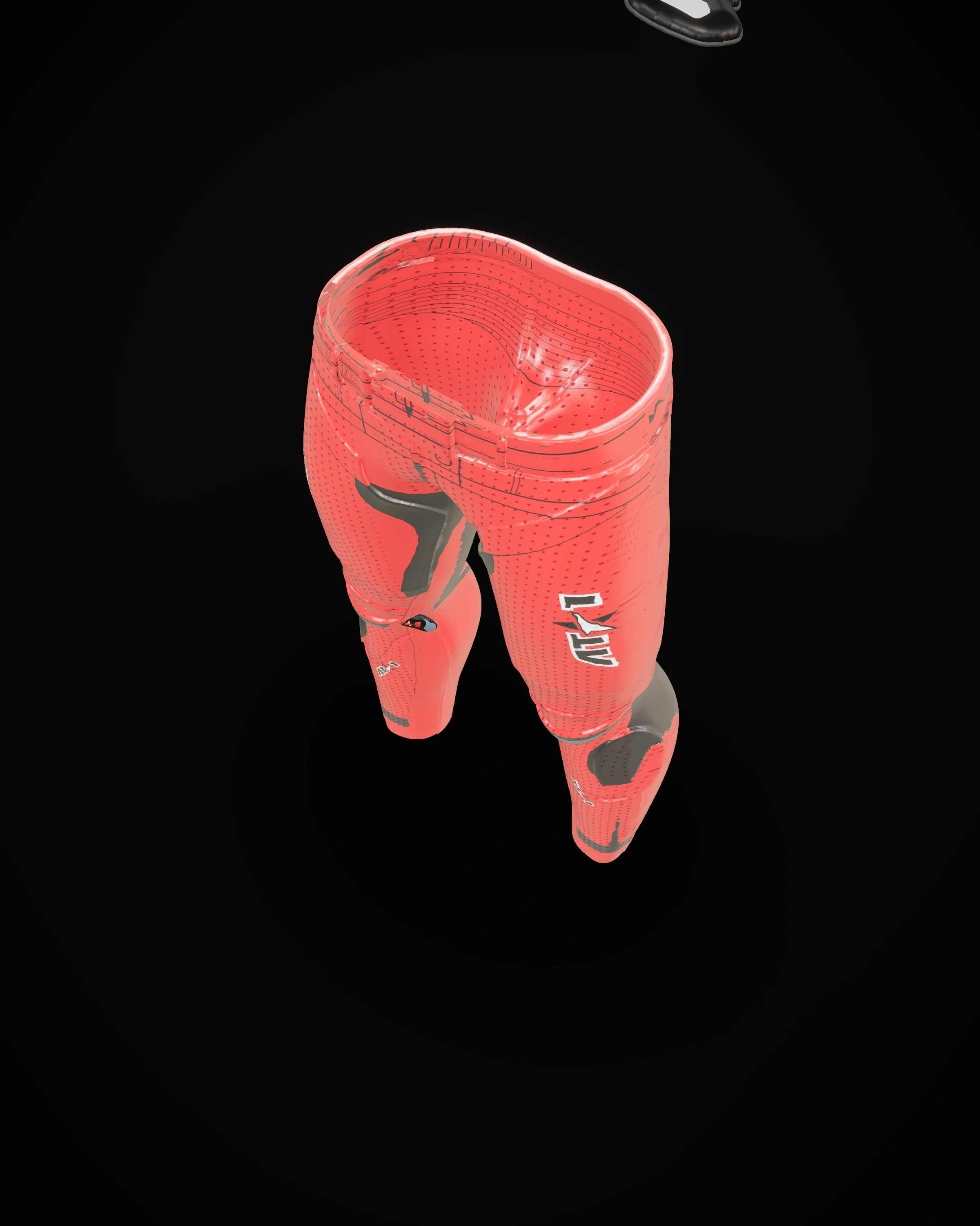 Trinidad Red Pants — Knee detail