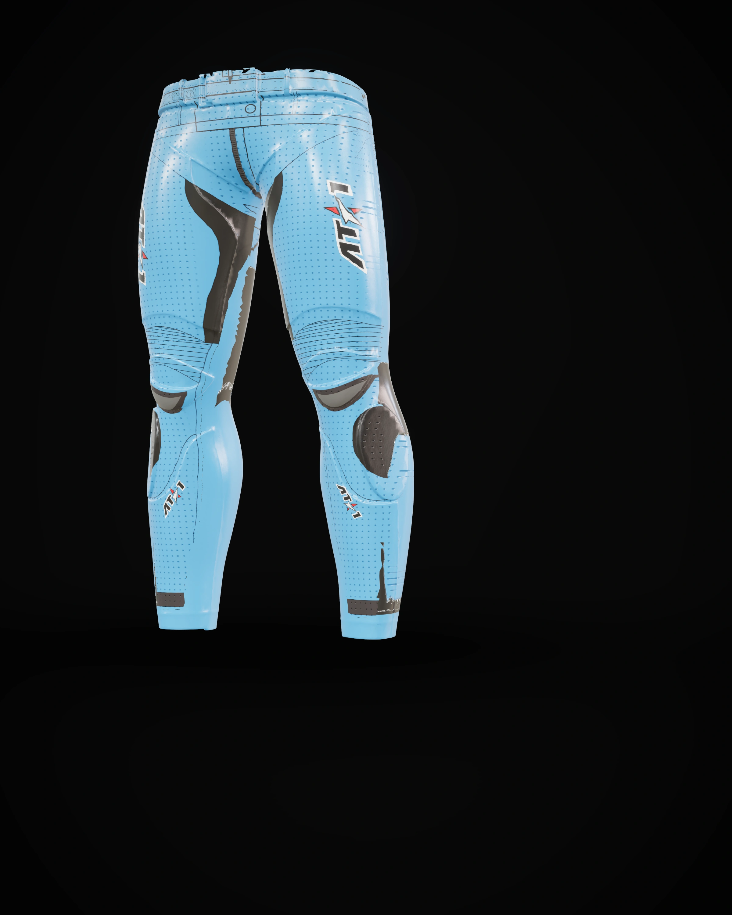 Velocity Blue Pants — Knee detail