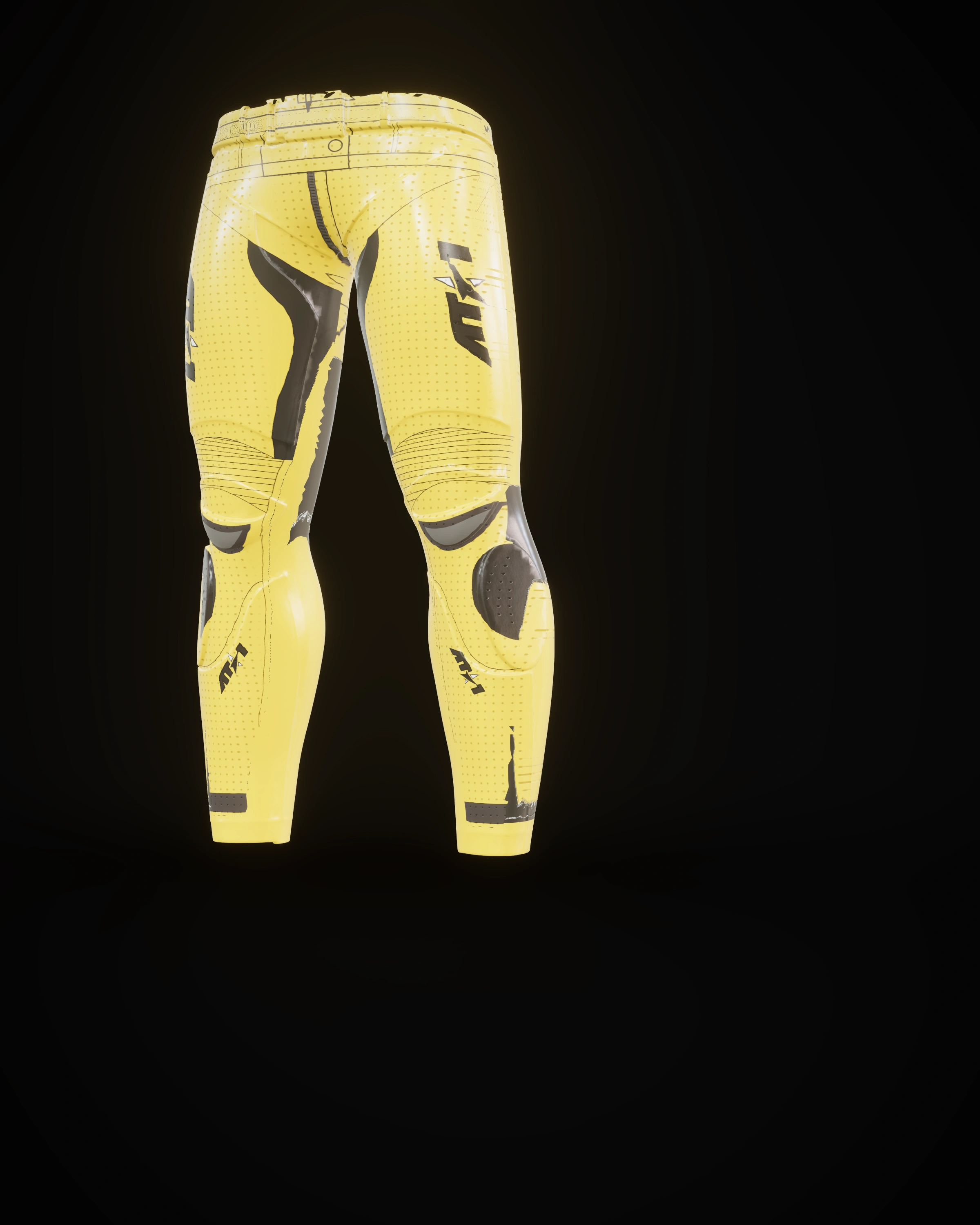Velocity Yellow Pants — Knee detail