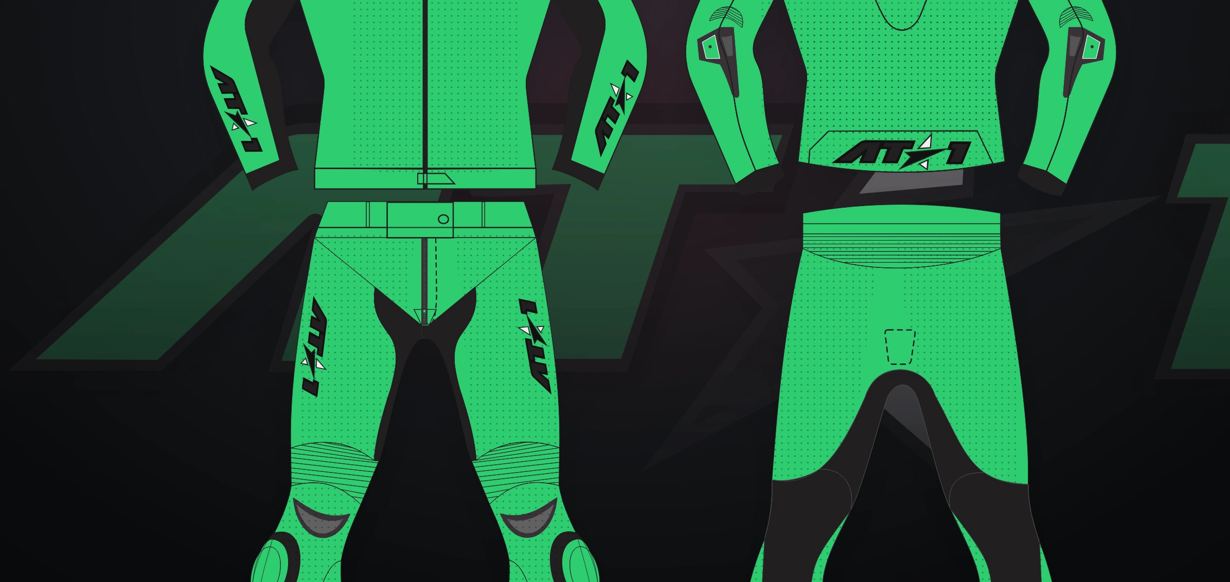 Venom Green Pants — Technical flat