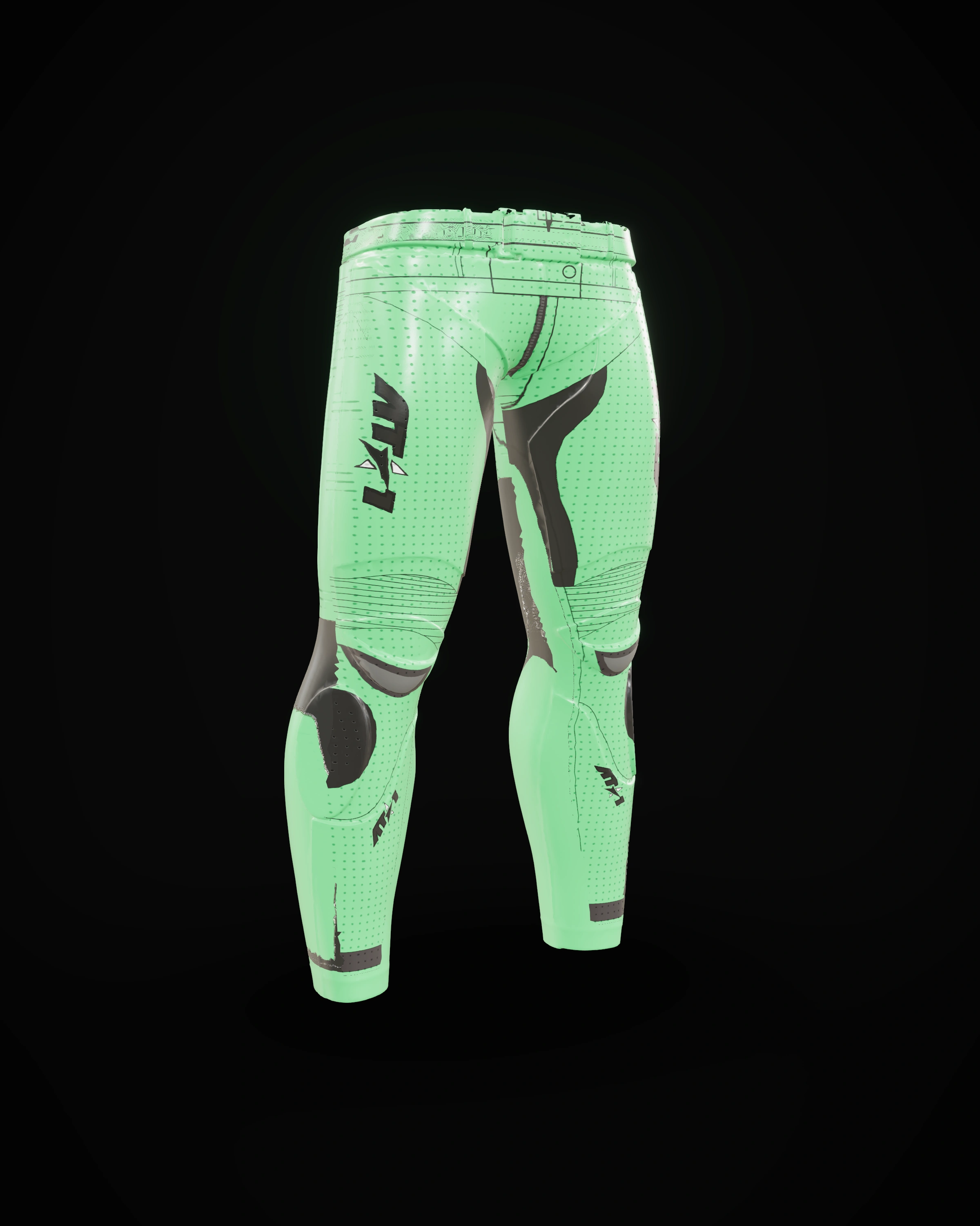 Venom Green Pants — Studio · front three-quarter (left)