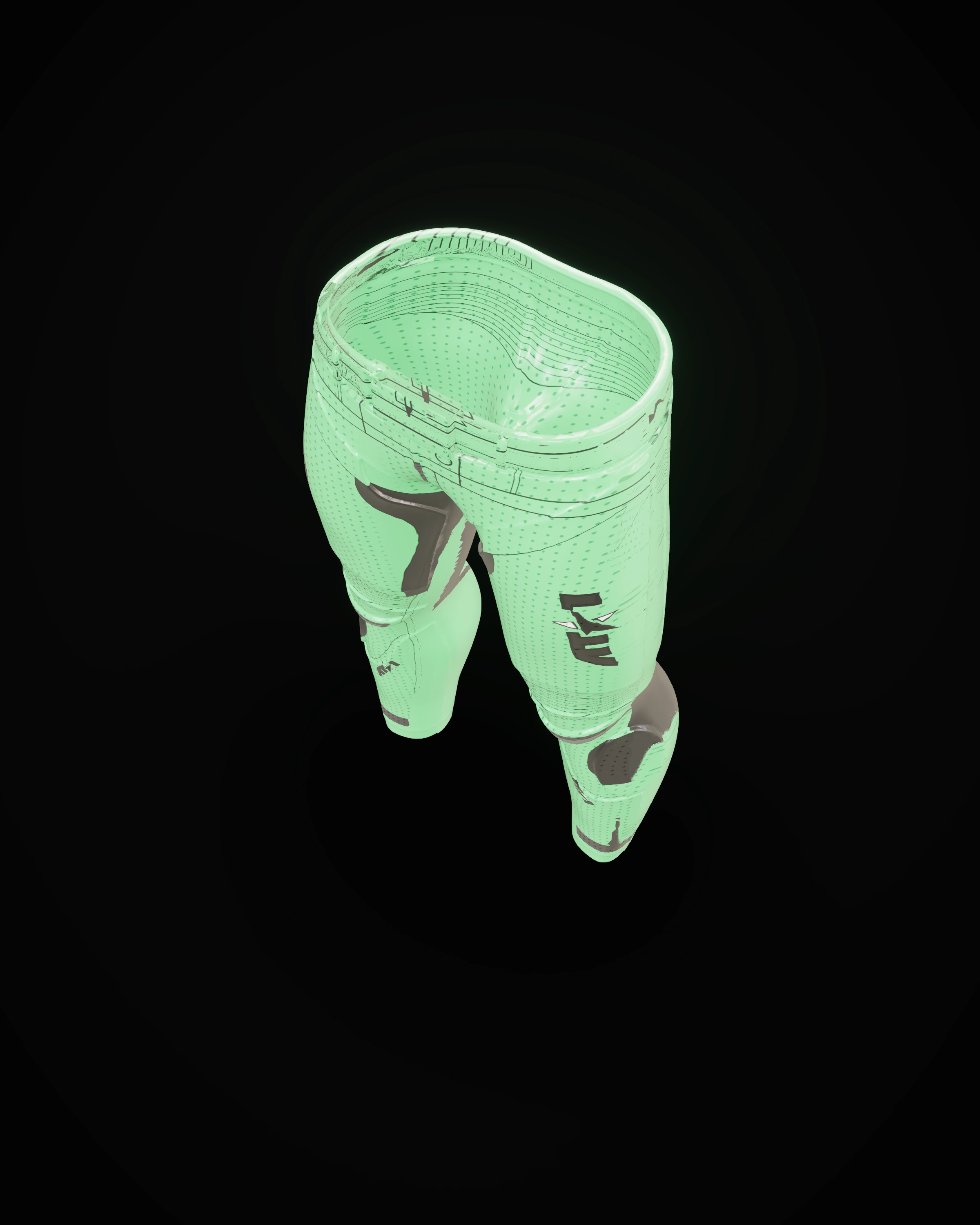 Venom Green Pants — Studio · high angle