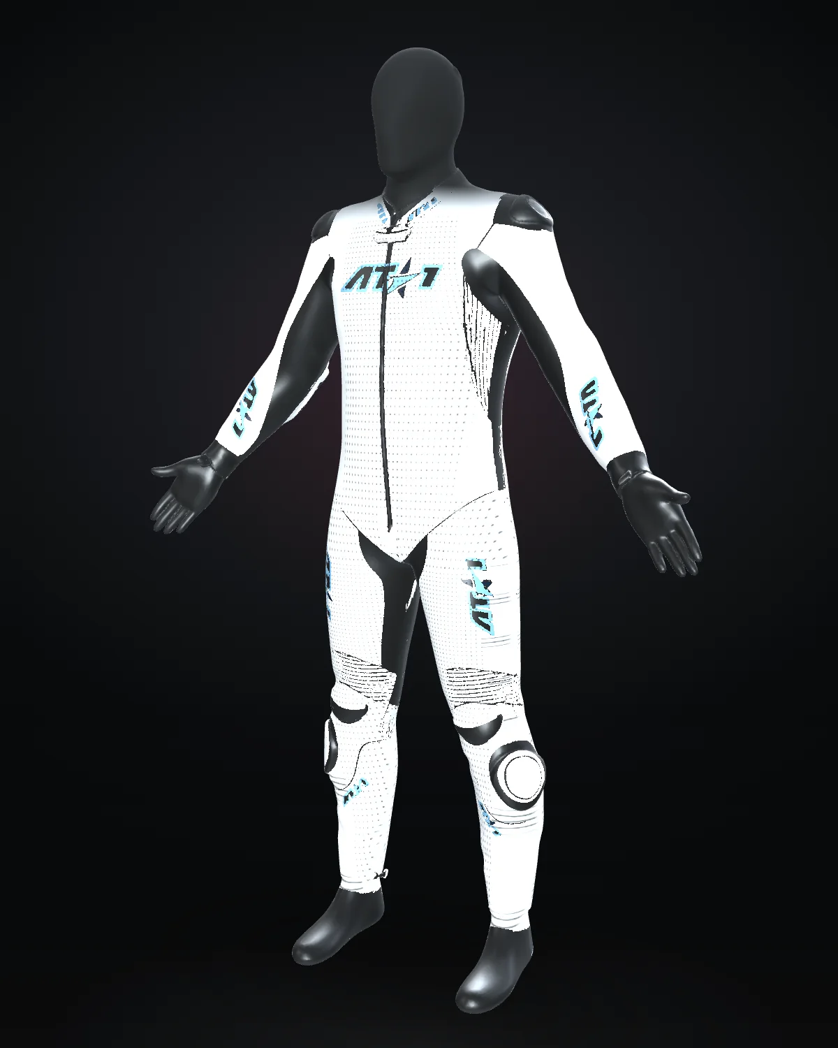 Arctic Storm custom motorcycle race suit