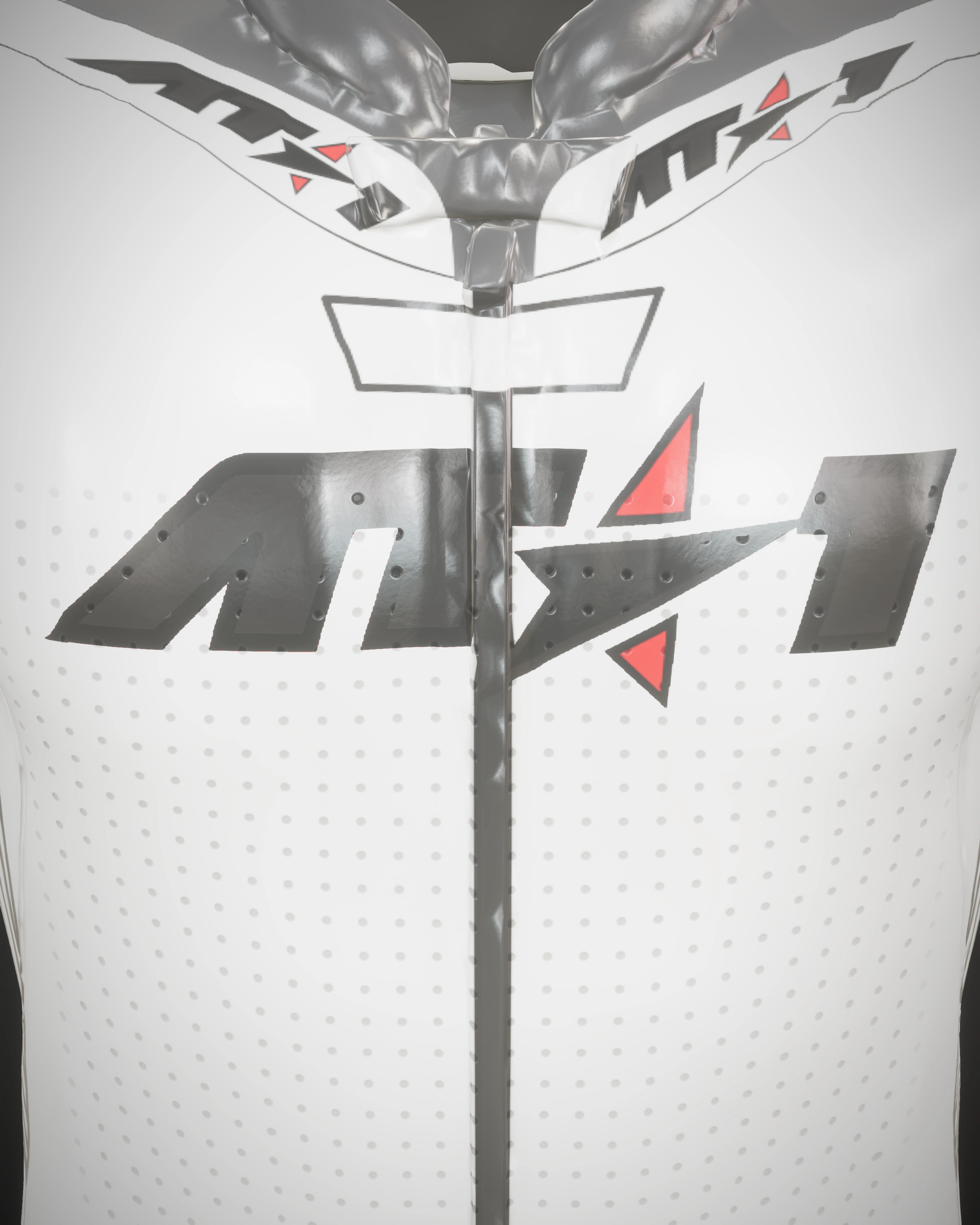 Arctic White — Collar & zip detail