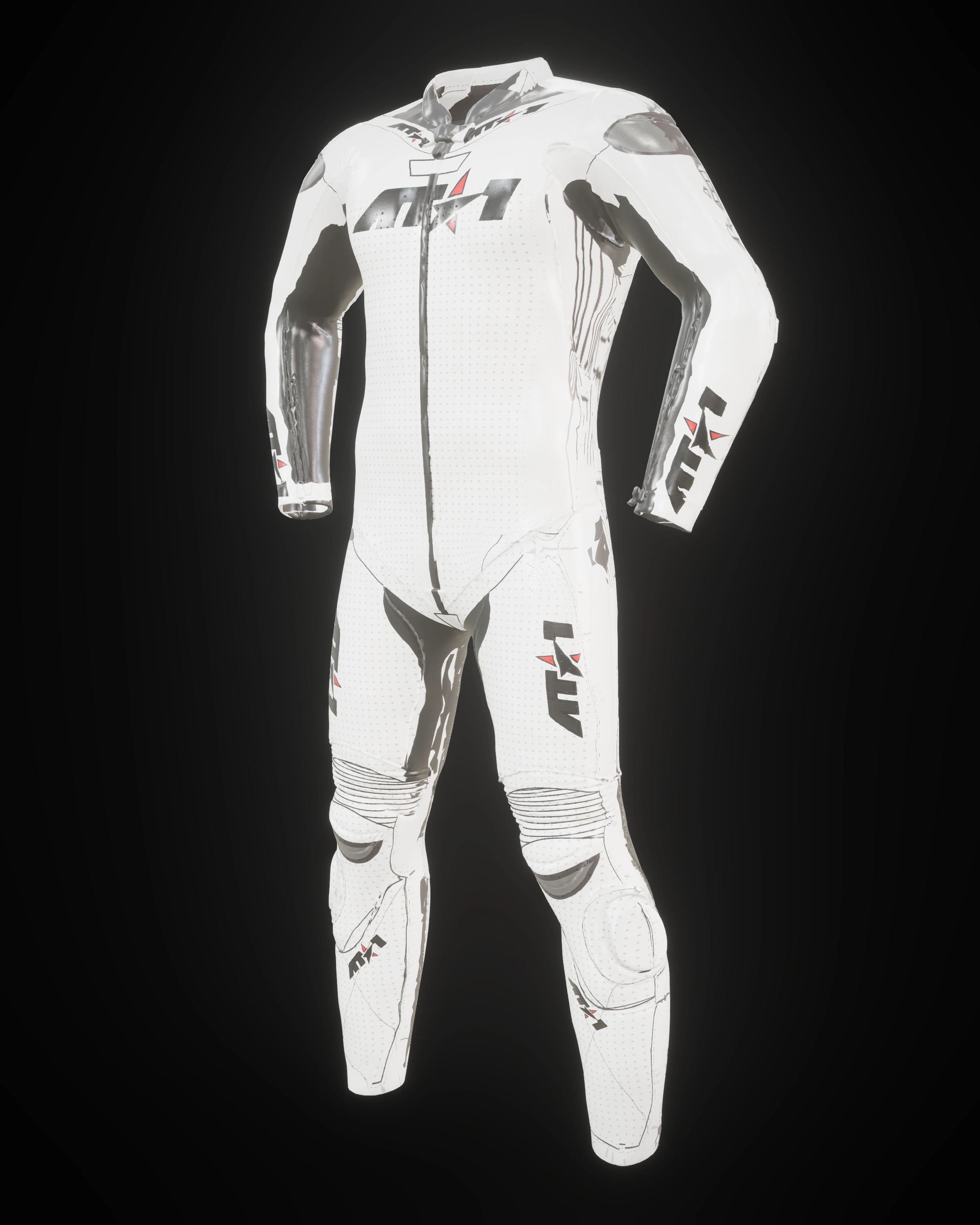 Arctic White custom motorcycle race suit