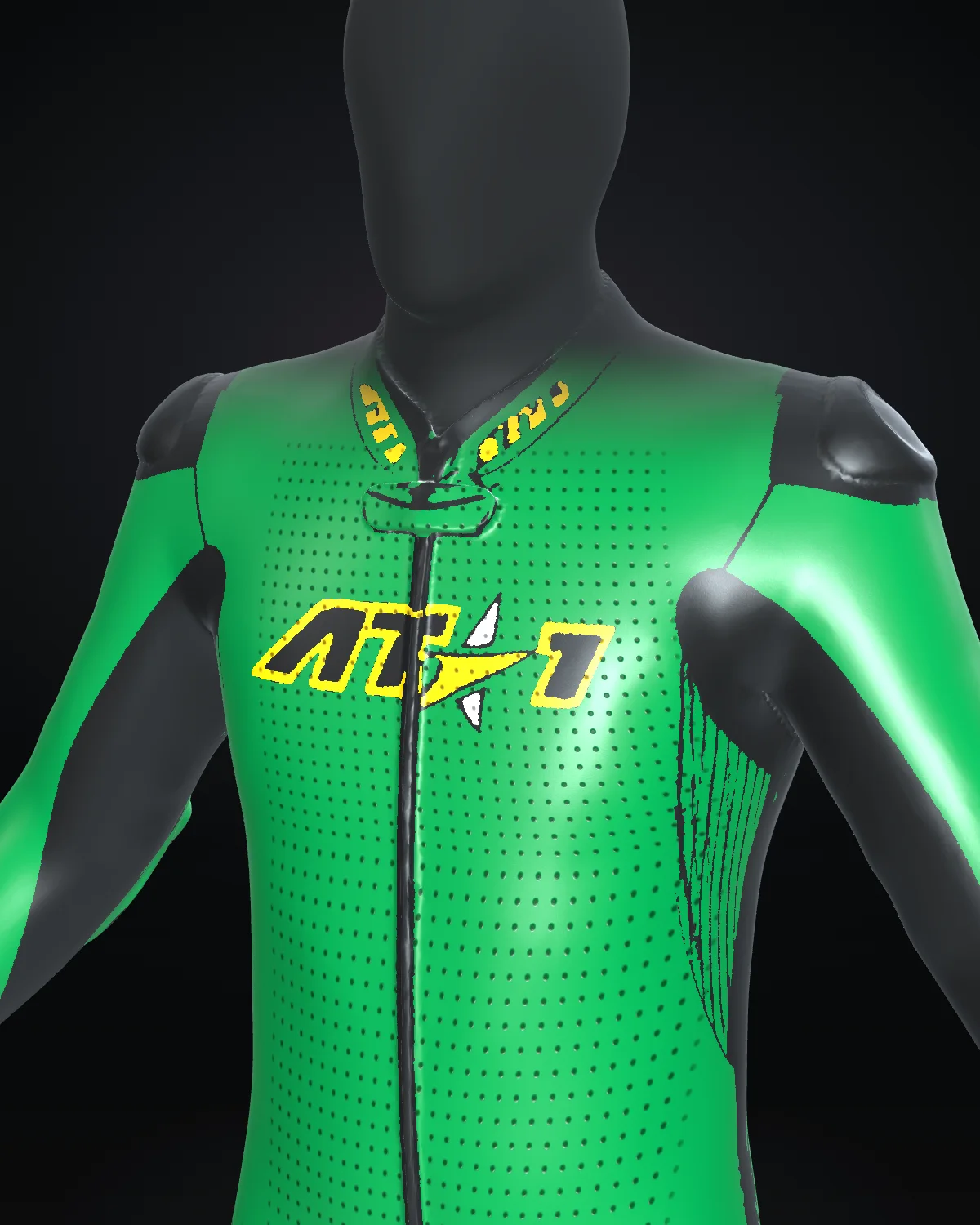 Green & Gold — Chest detail