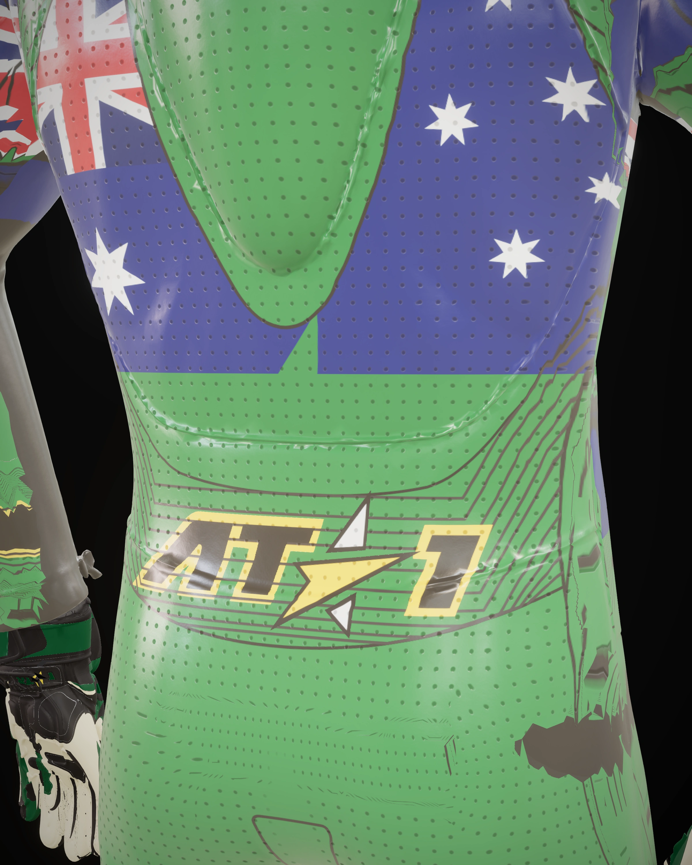 Green & Gold — Shoulder detail