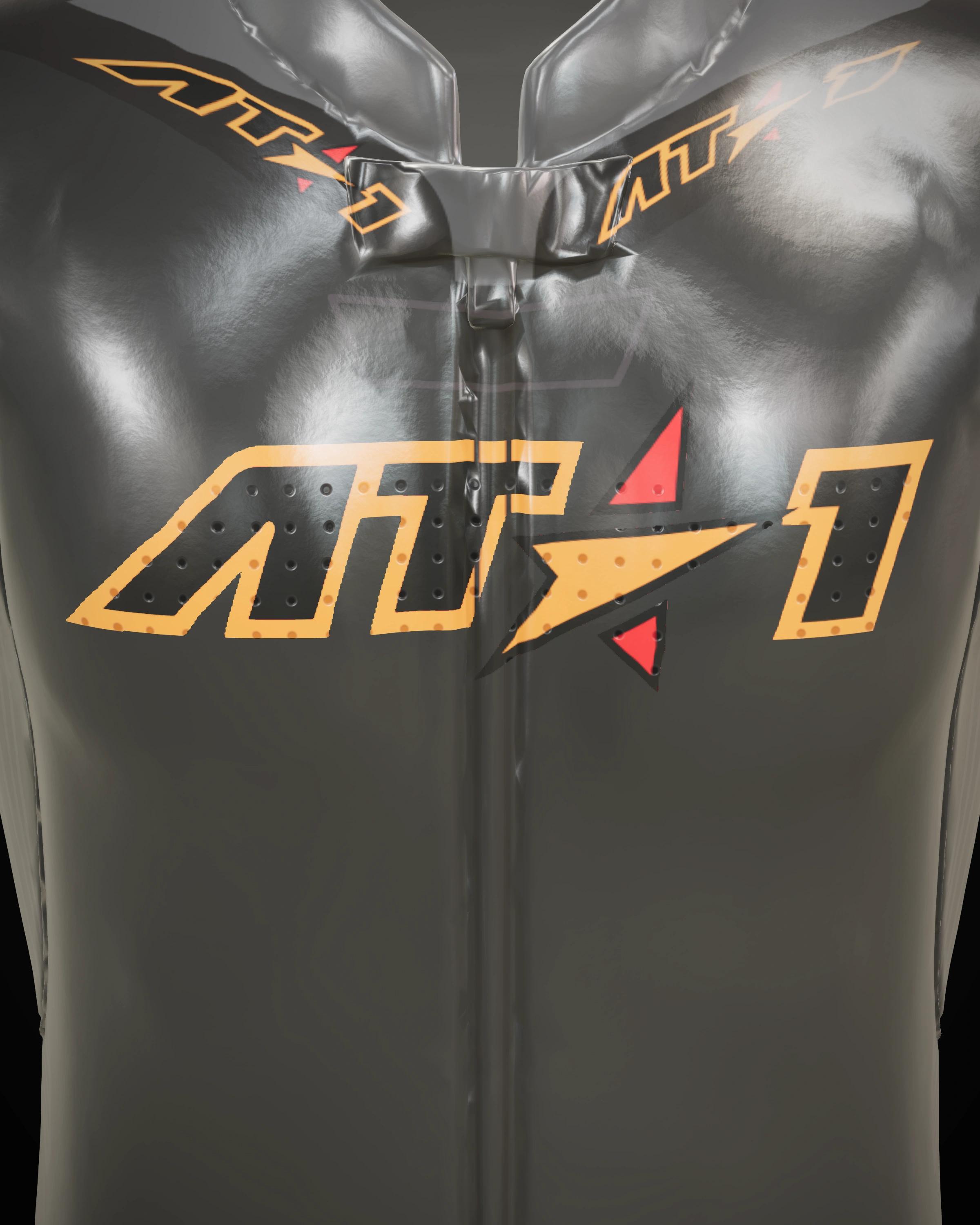 Black Inferno — Collar & zip detail