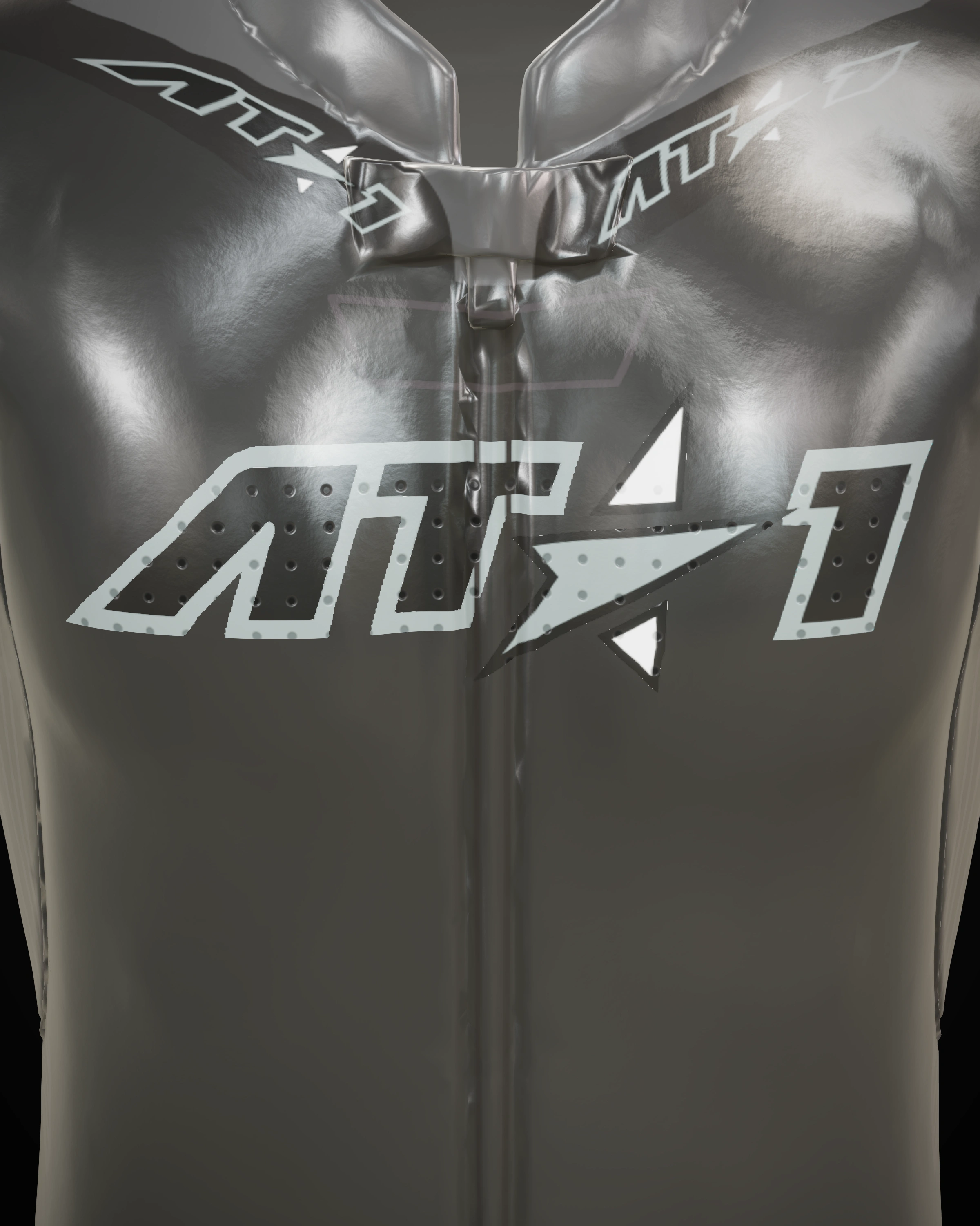 Black Steel — Collar & zip detail