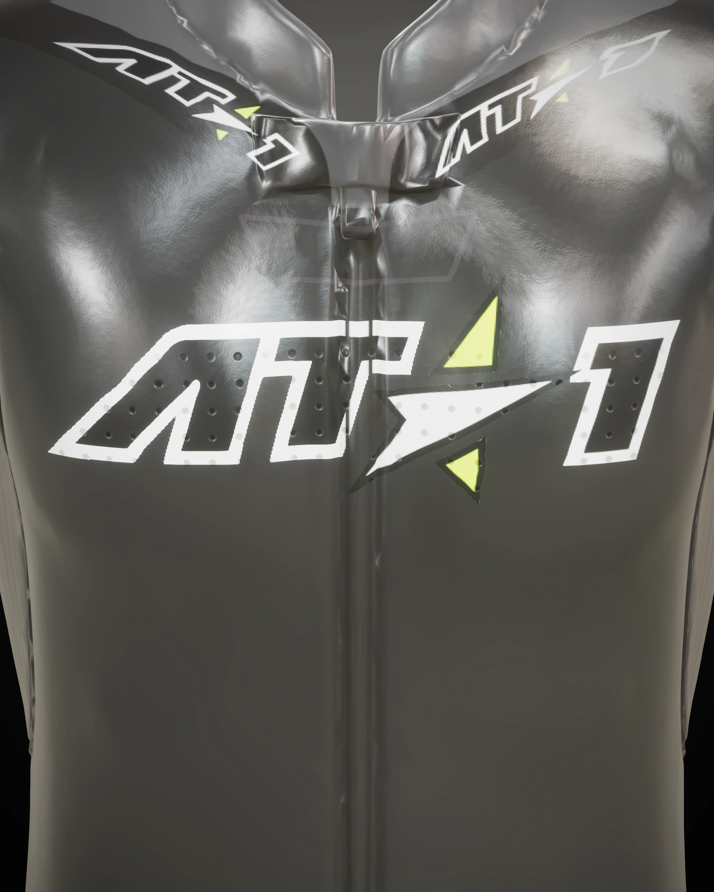 Black Volt — Collar & zip detail