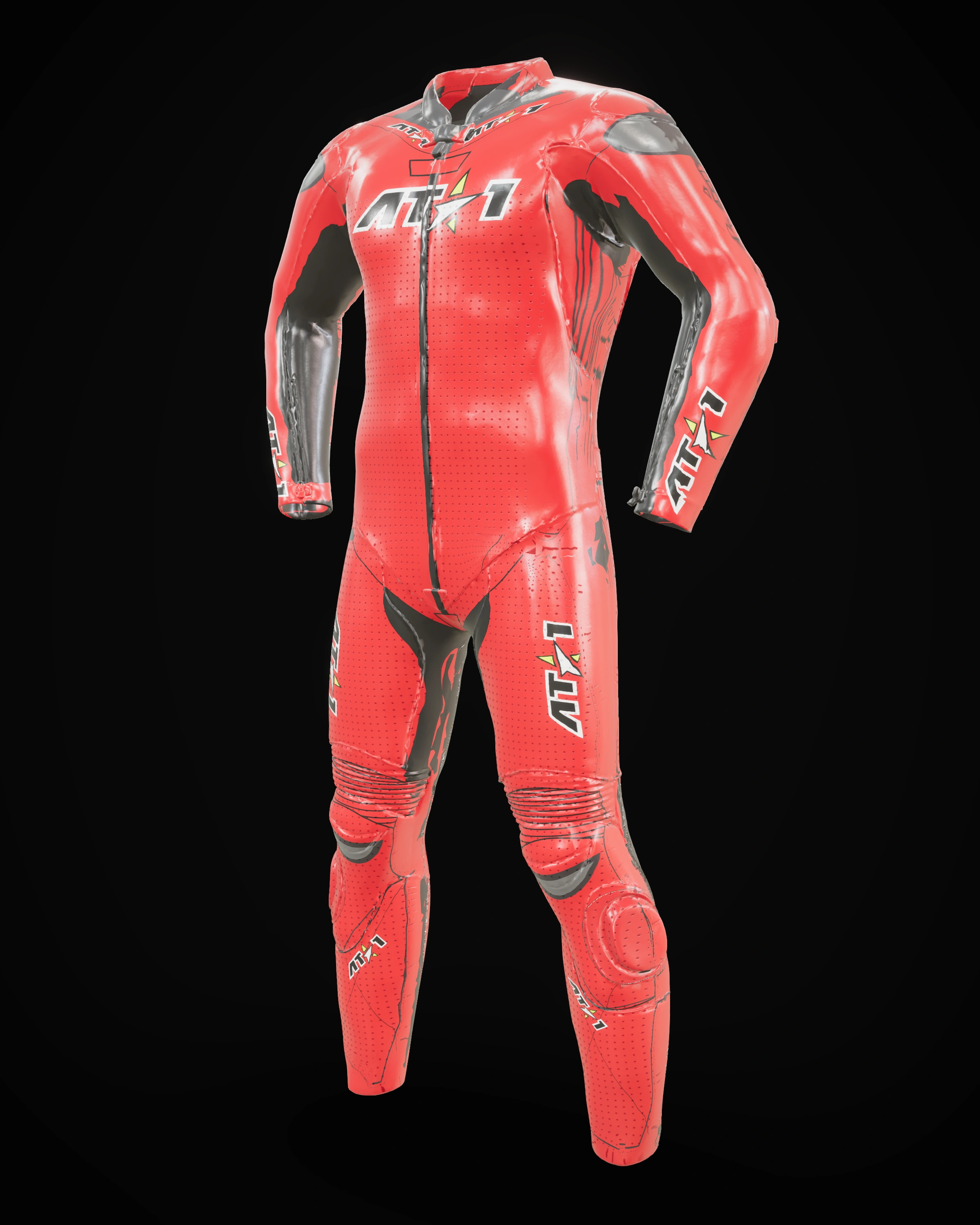 Crimson Pulse custom motorcycle race suit