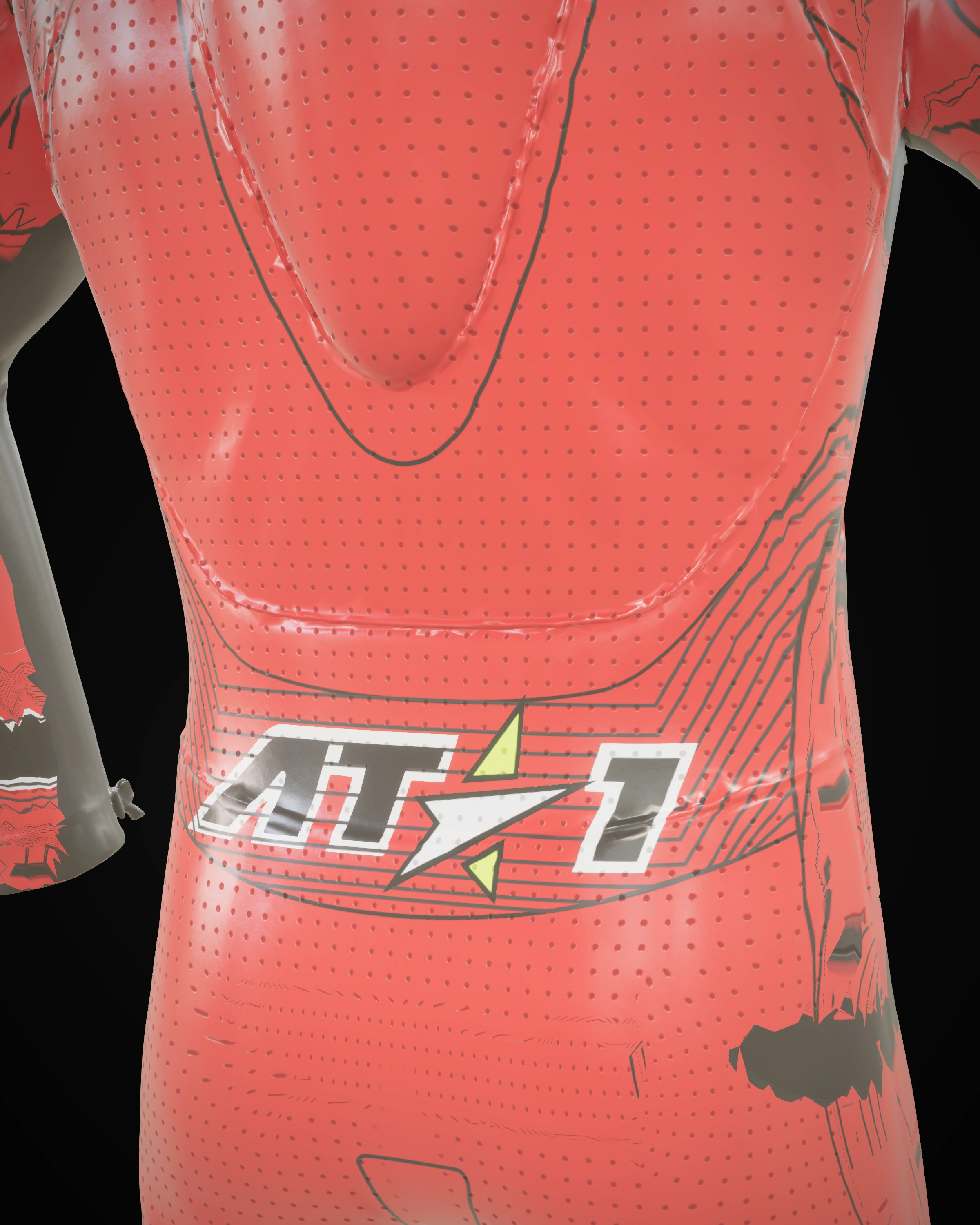 Crimson Pulse — Shoulder detail
