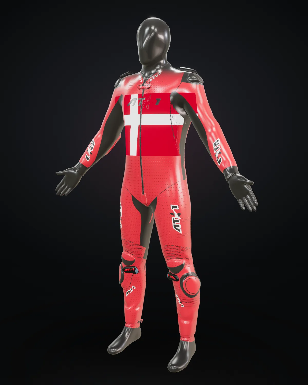 Danmark custom motorcycle race suit