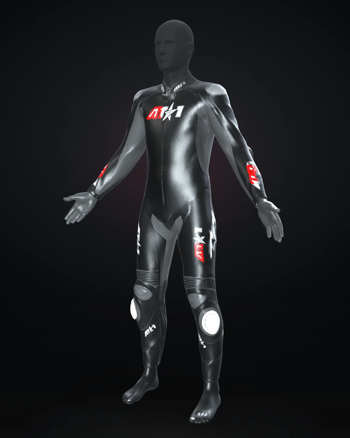 Deutschland custom motorcycle race suit — Studio · front three-quarter