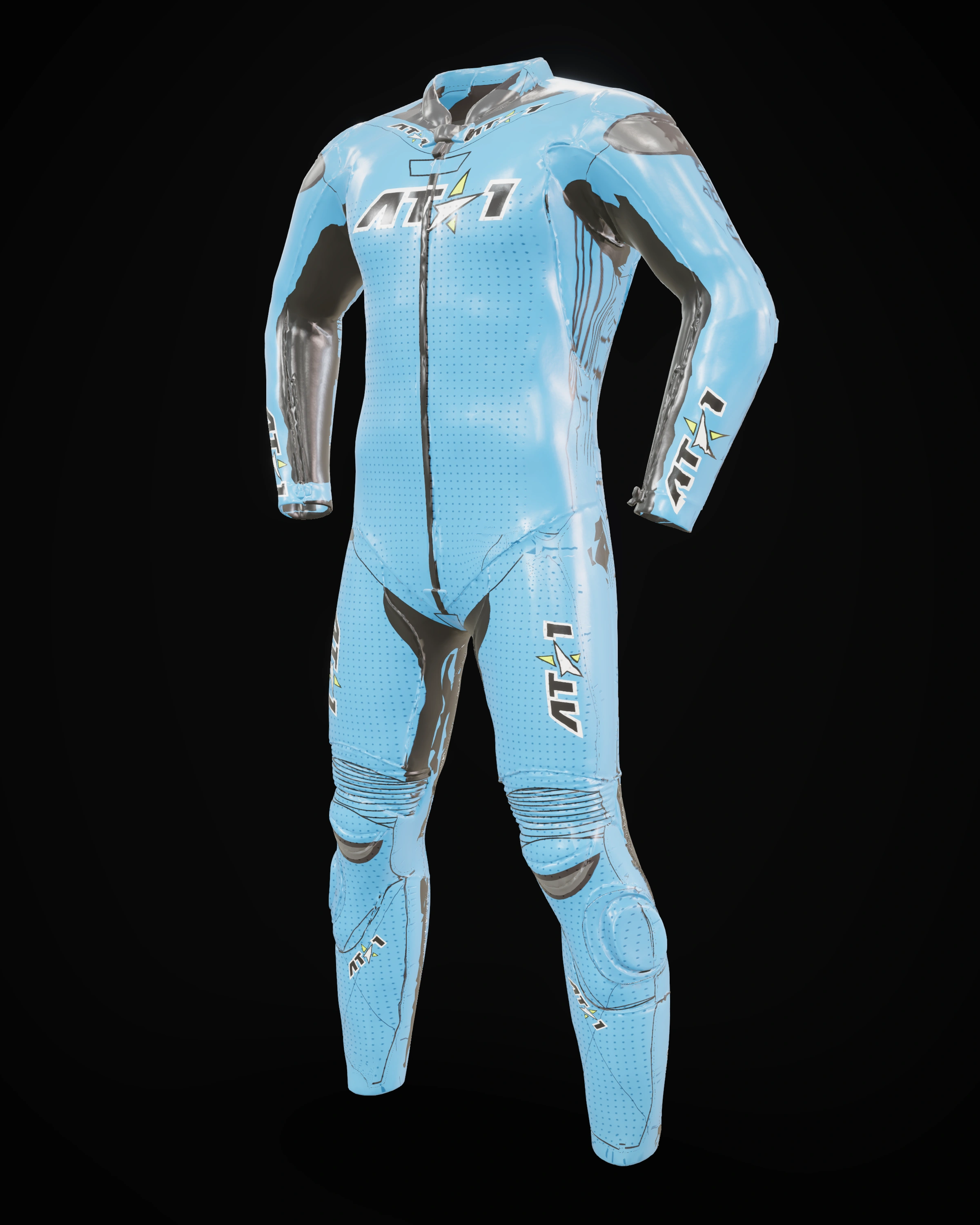 Electric Blue custom motorcycle race suit