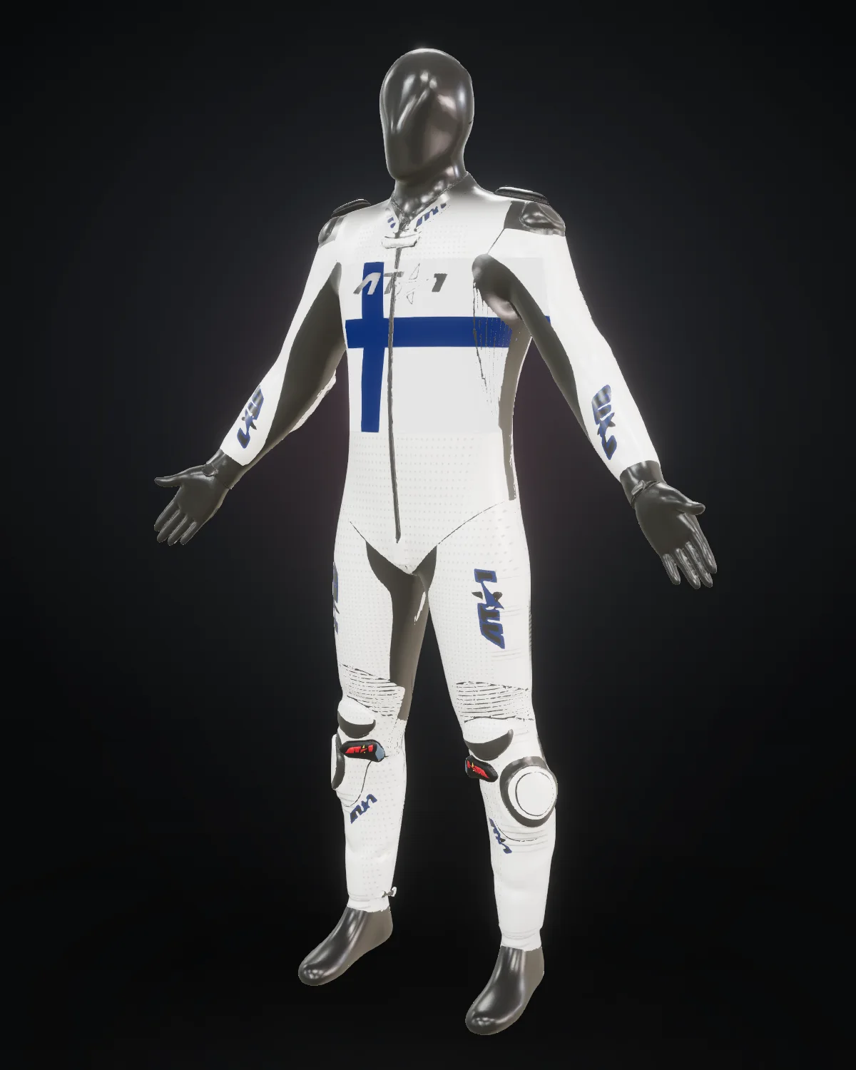 Suomi custom motorcycle race suit