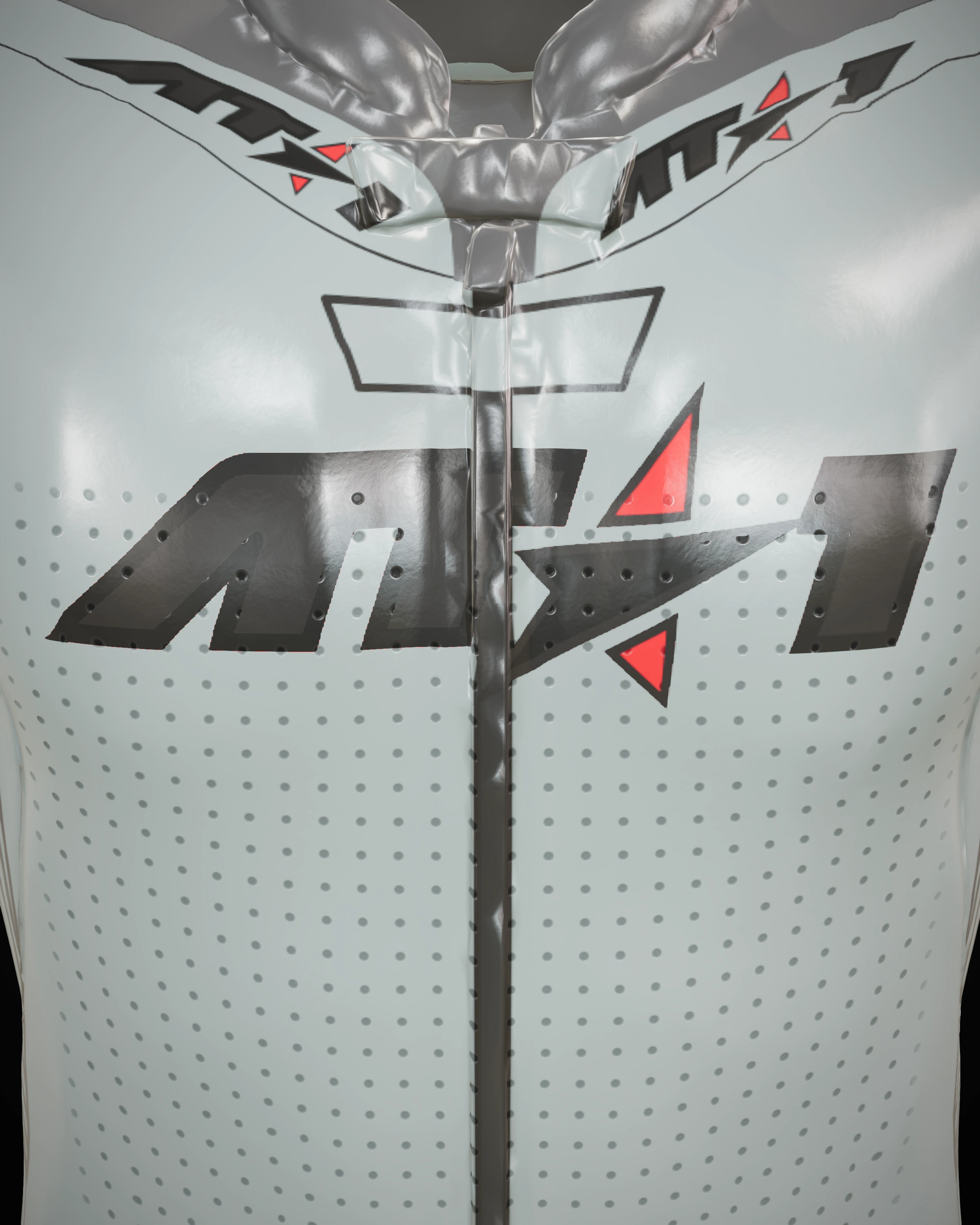 Gunmetal — Collar & zip detail
