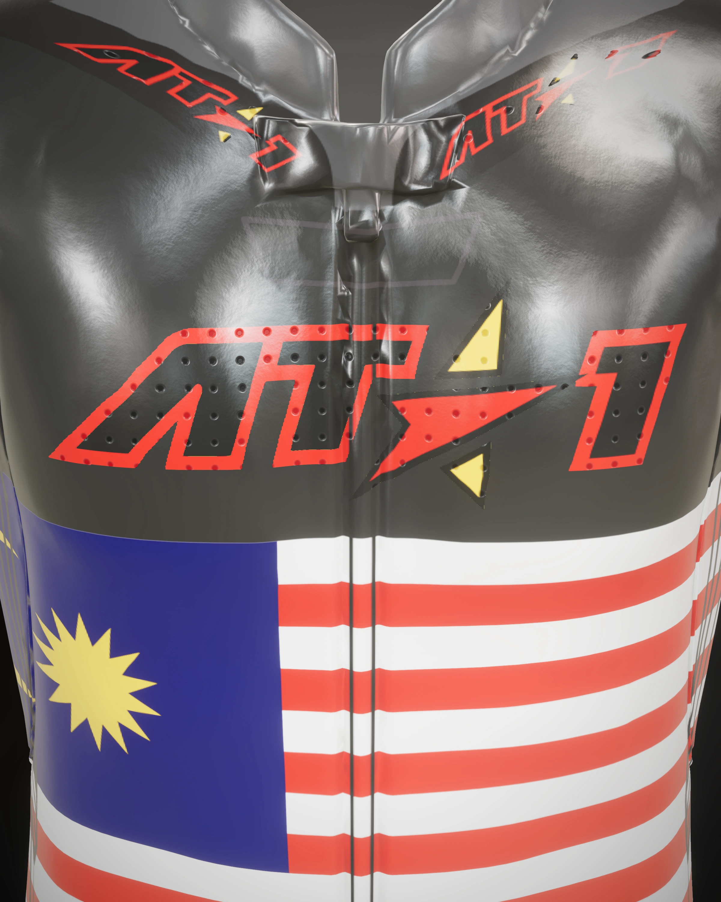 Malaysia — Collar & zip detail