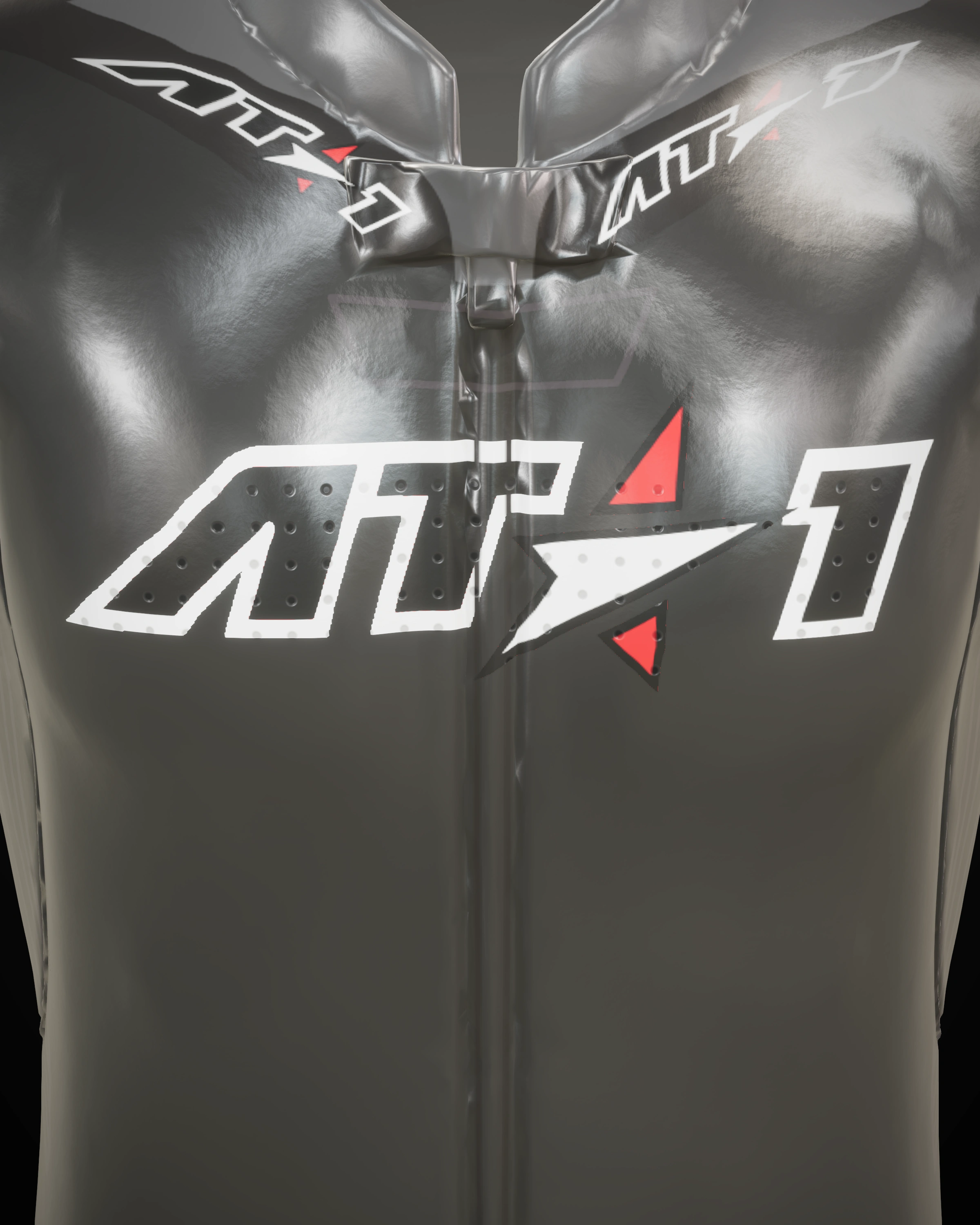 Phantom Black — Collar & zip detail
