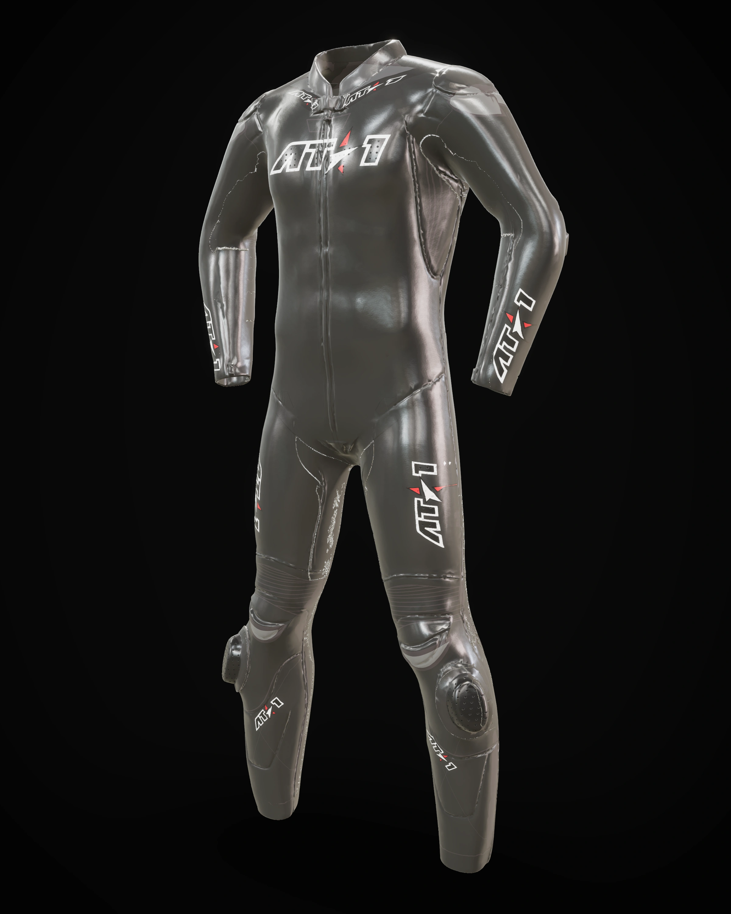 Phantom Black custom motorcycle race suit