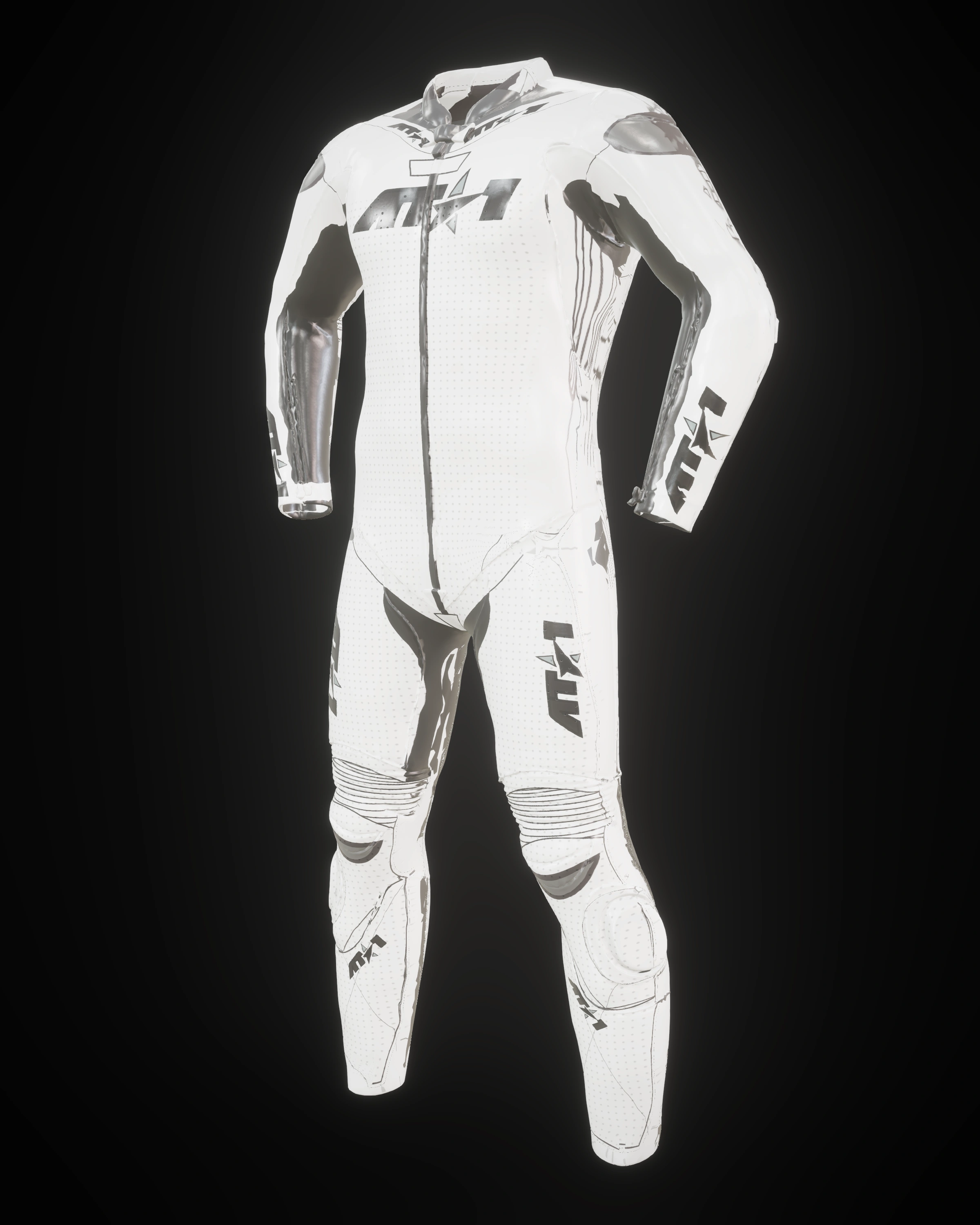 Pure White custom motorcycle race suit