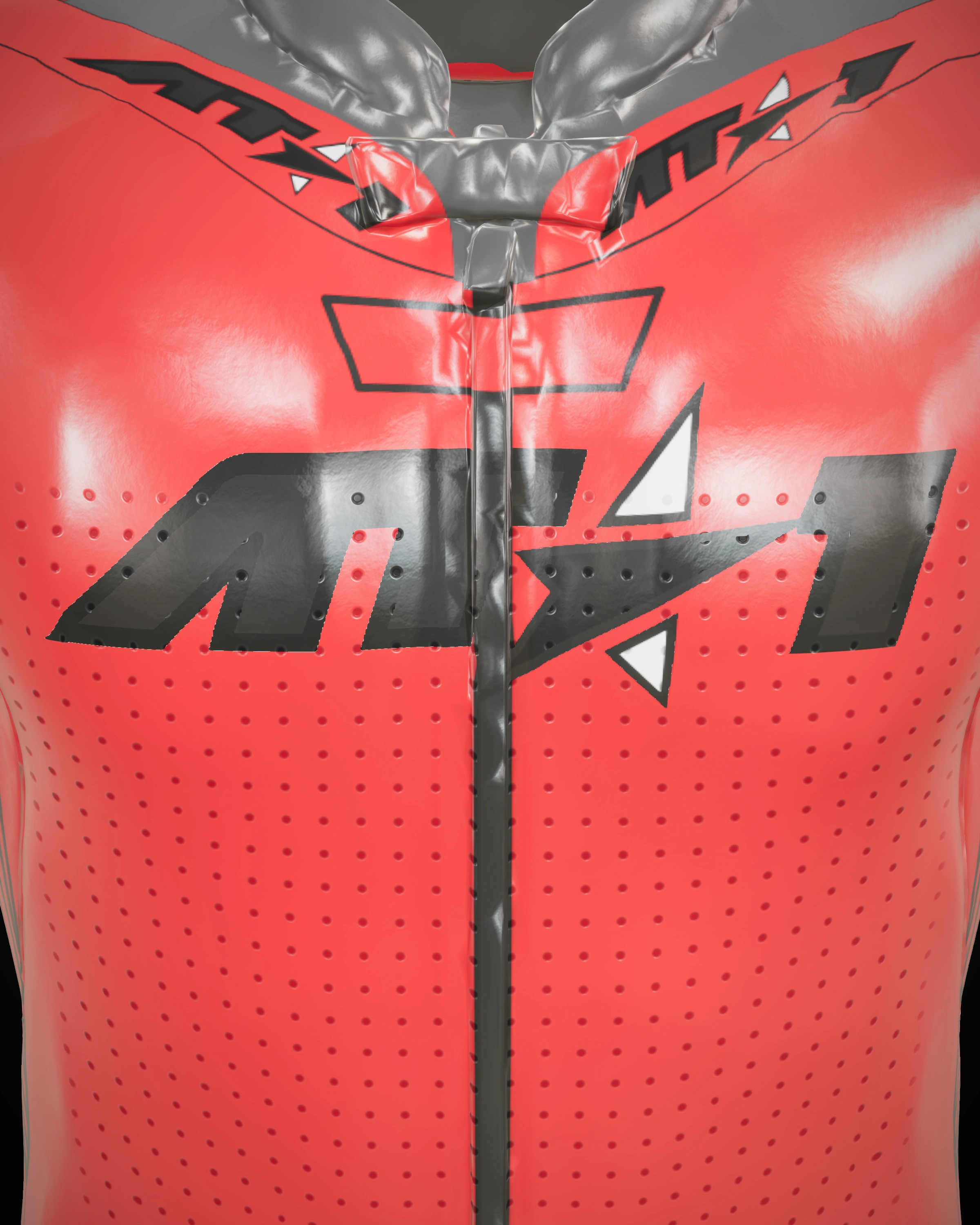 Red Storm — Collar & zip detail