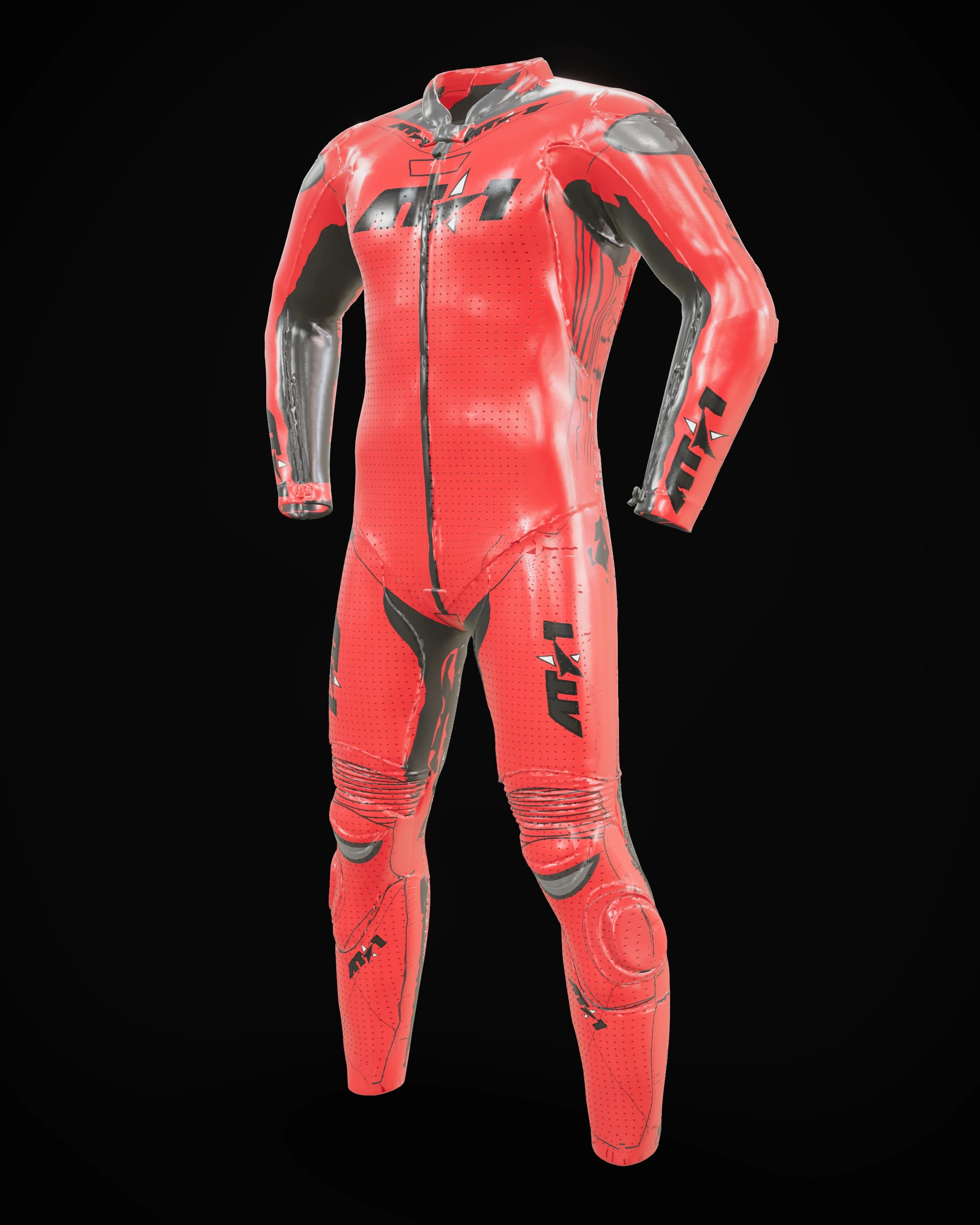 Red Storm custom motorcycle race suit