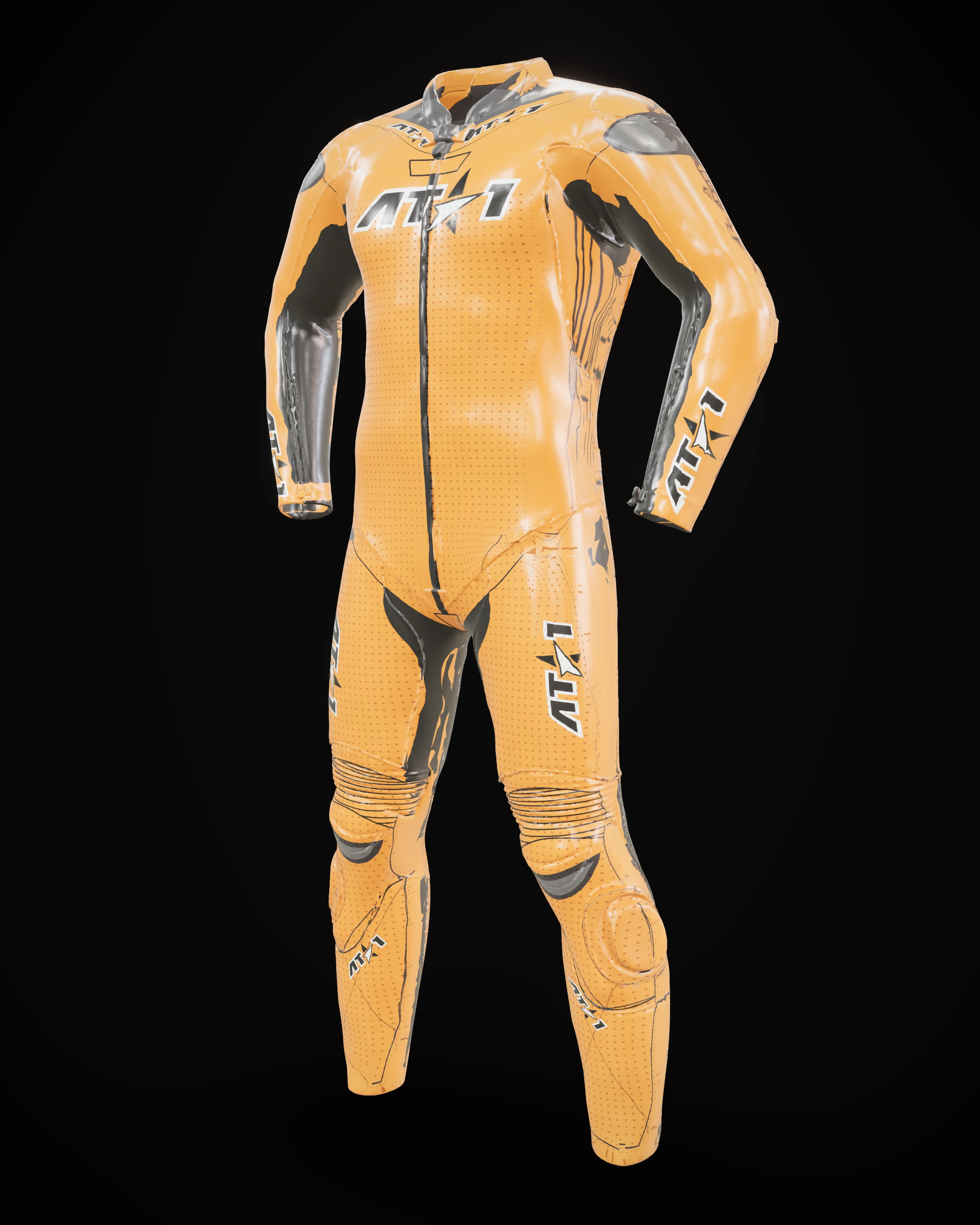 Solar Orange custom motorcycle race suit