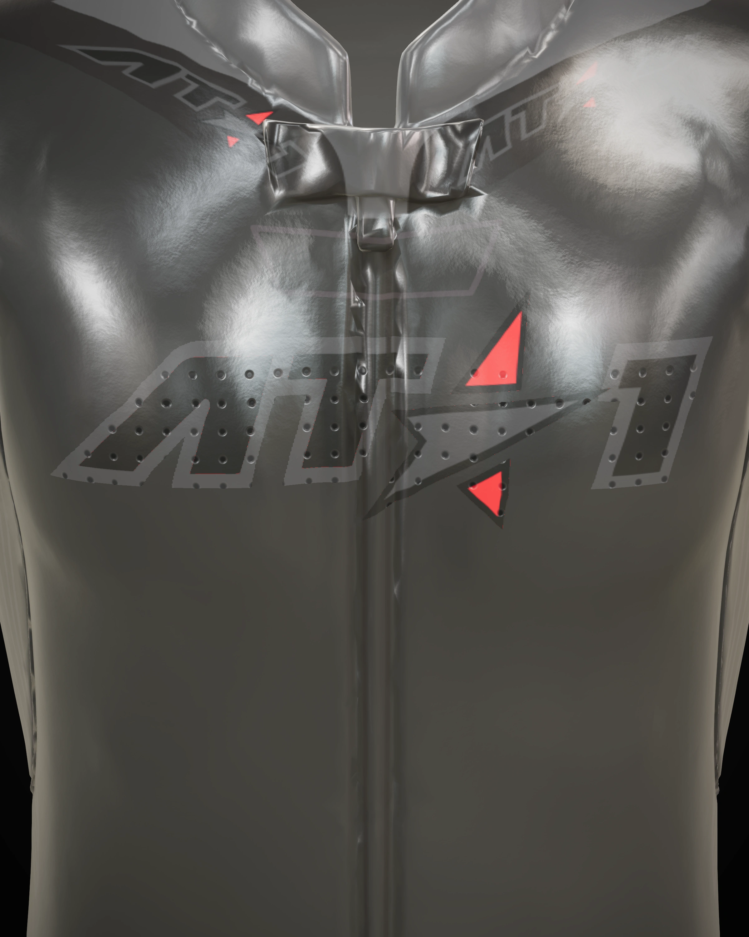 Stealth Blackout — Collar & zip detail