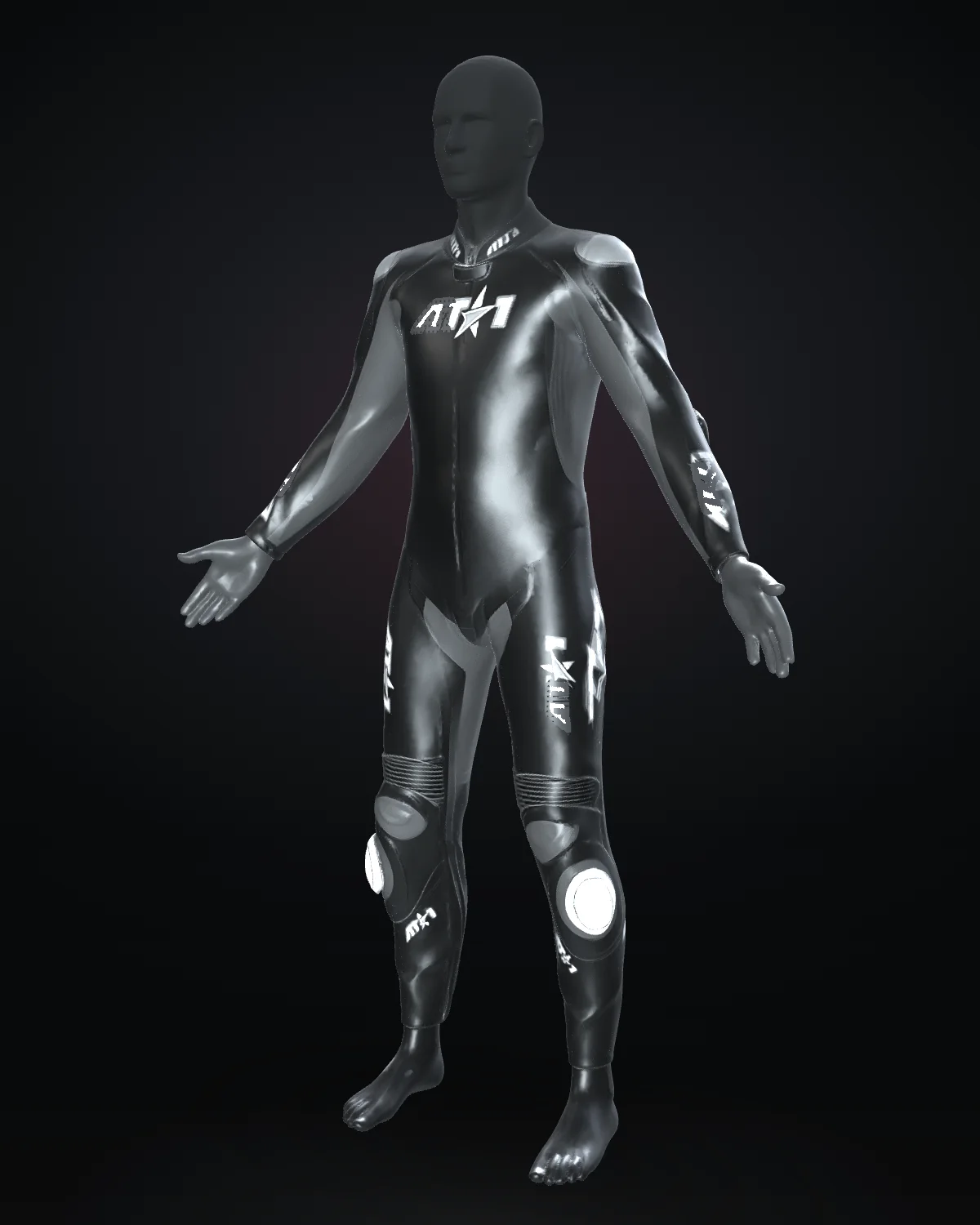Stealth Blackout custom motorcycle race suit
