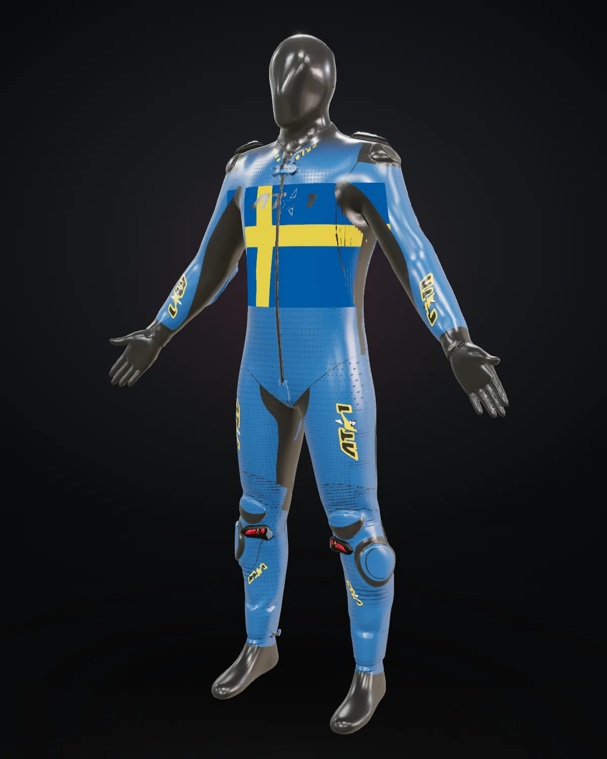 Sverige custom motorcycle race suit