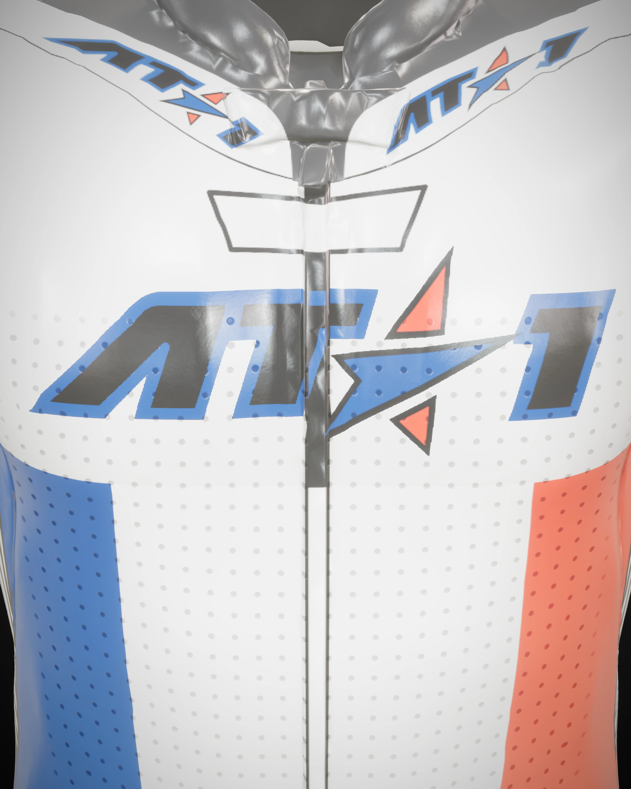 Bleu Blanc Rouge — Collar & zip detail