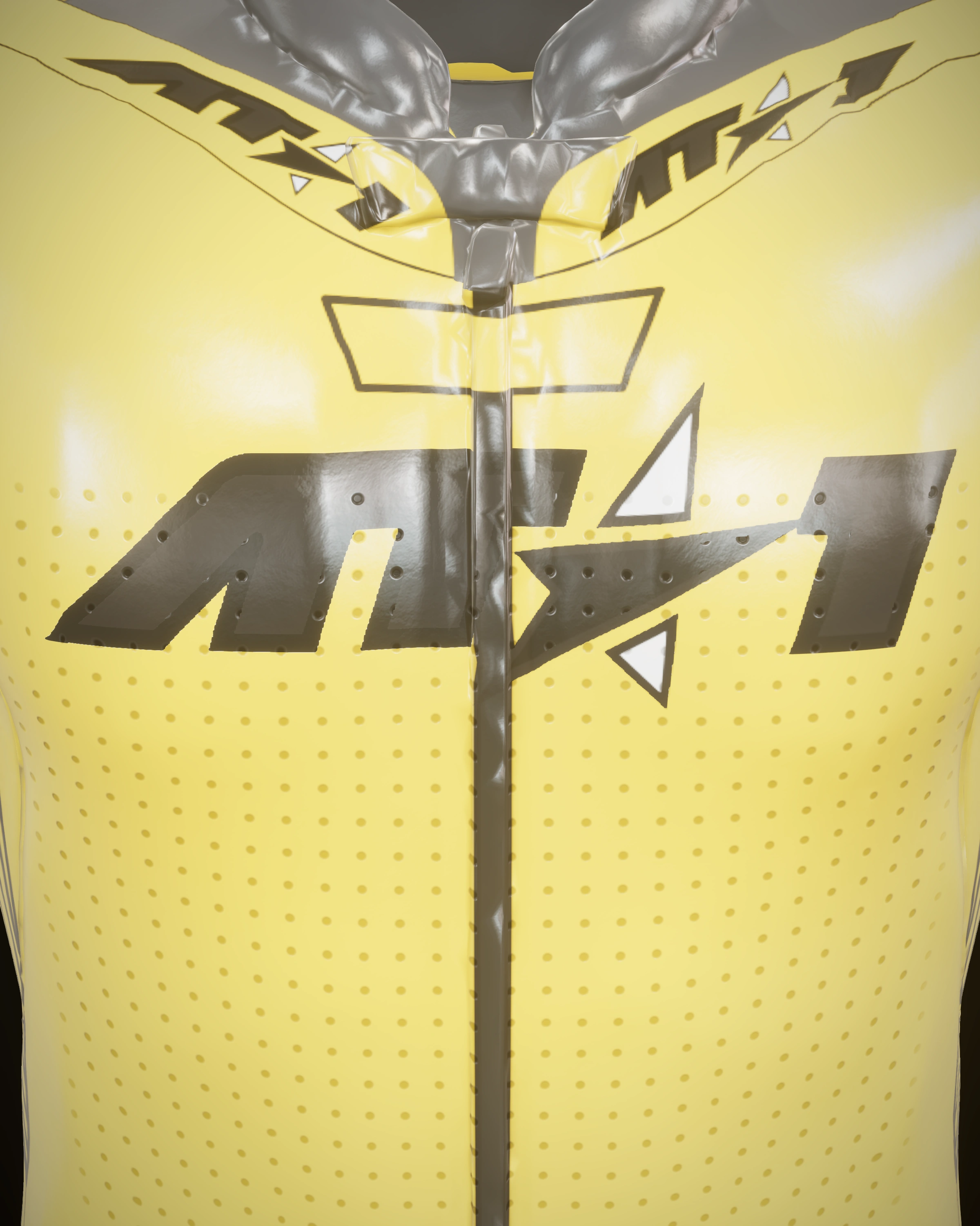 Velocity Yellow — Collar & zip detail