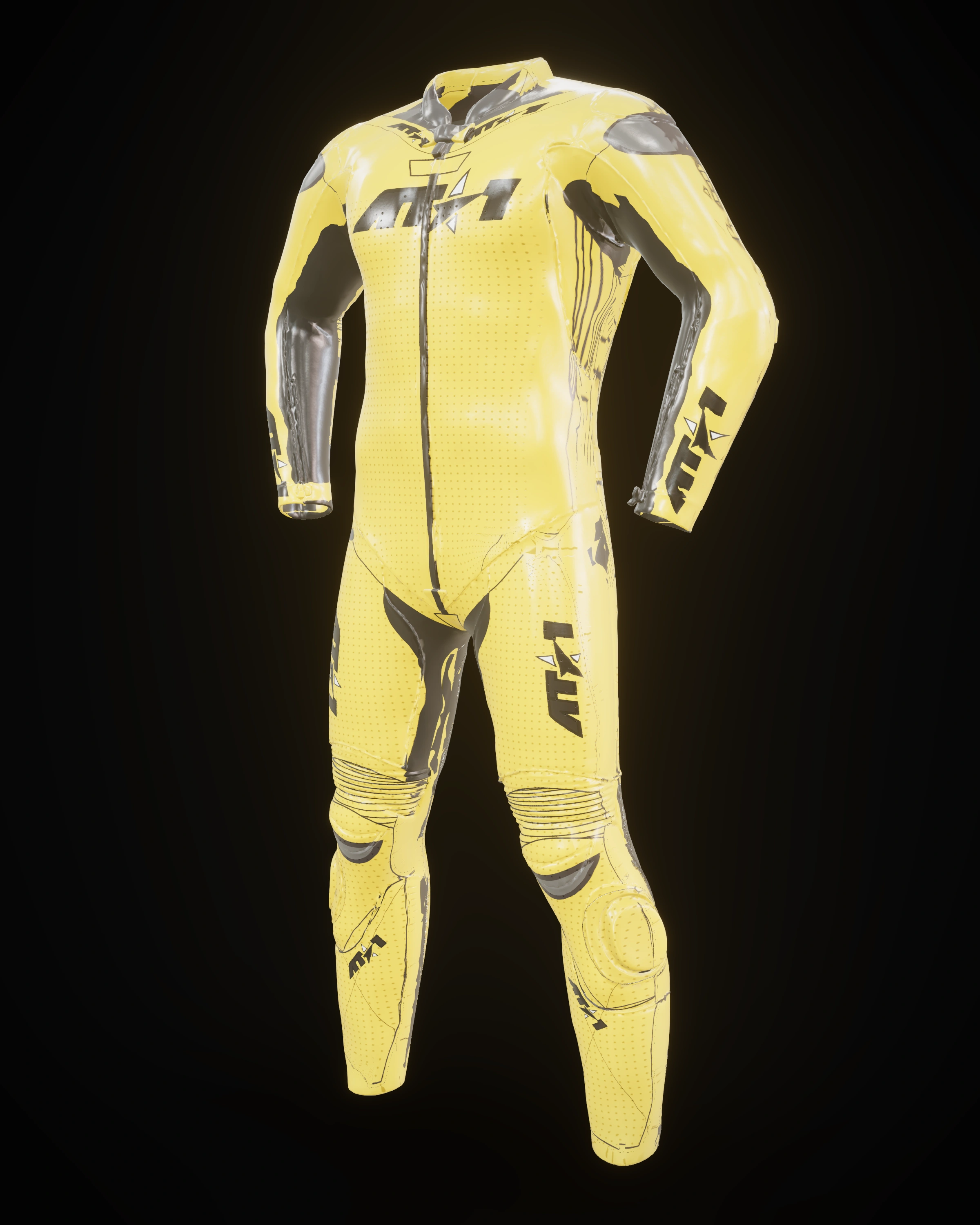 Velocity Yellow custom motorcycle race suit