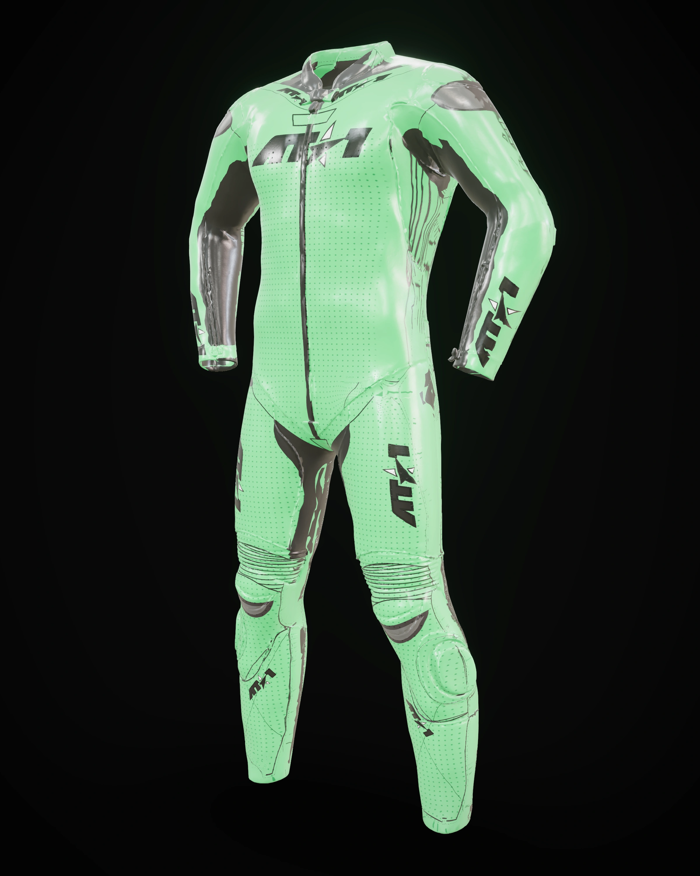 Venom Green custom motorcycle race suit