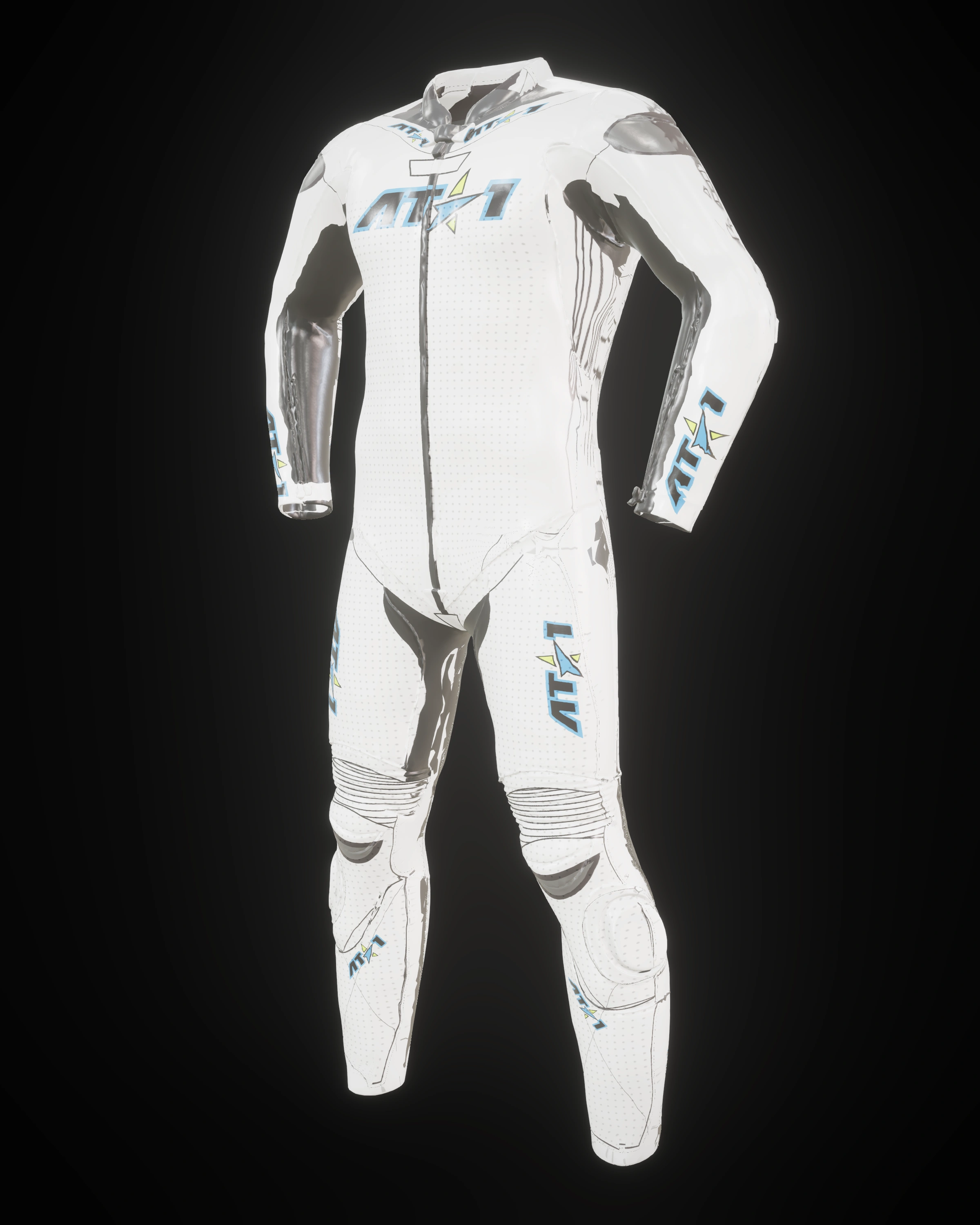 White Lightning custom motorcycle race suit